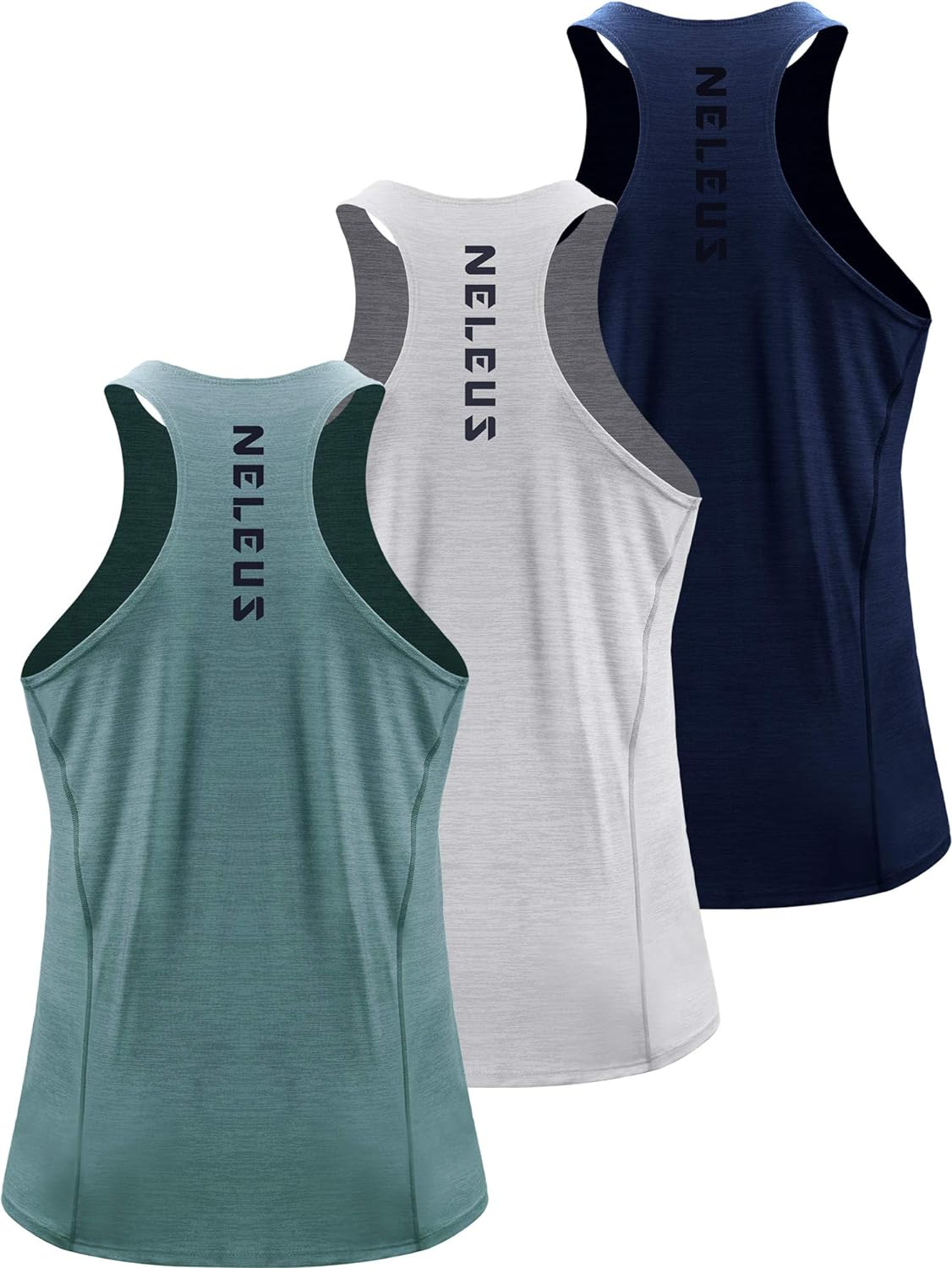 NELEUS Men'S 3 Pack Running Tank Top Dry Fit Y-Back Athletic Workout Tank Tops