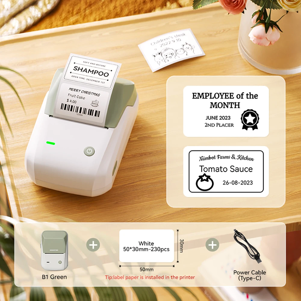 Portable  B1 Wireless Label Maker Adhesive Sticker Printer Labeling Machine DIY 20-50Mm Labels for Office Home