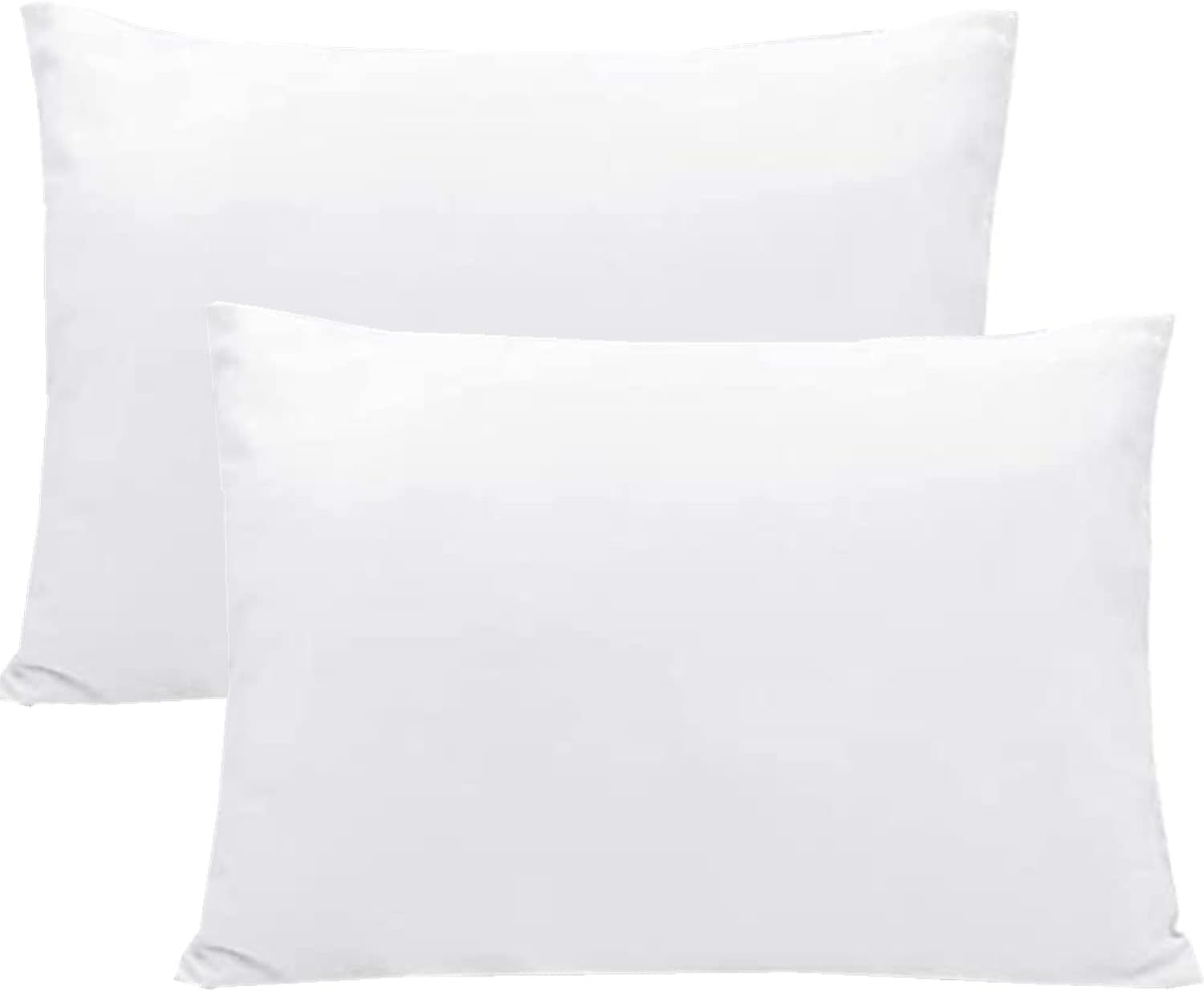 Baby Toddler Pillowcase, Plain Cot Bed Pillow Pair Cases 40 X 60Cm, 2 Pack 100% Cotton Soft Pillow Cover for Boys & Girls Bedding, Kids Travel Pillow Pillowcase with Envelope Closure（White）