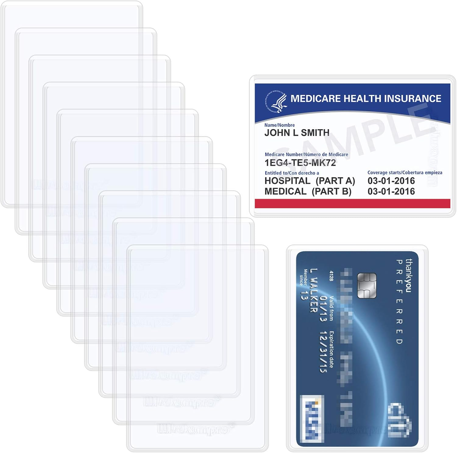 insurance card sleeves Amazon.com: Garfoniex 5 Pack Clear Card Holder,16 Mil Sturdy and Durable Card Sleeves Hard Plastic for Insurance Card, Credit Card,Driver's License(Front Transparent) : Office Products