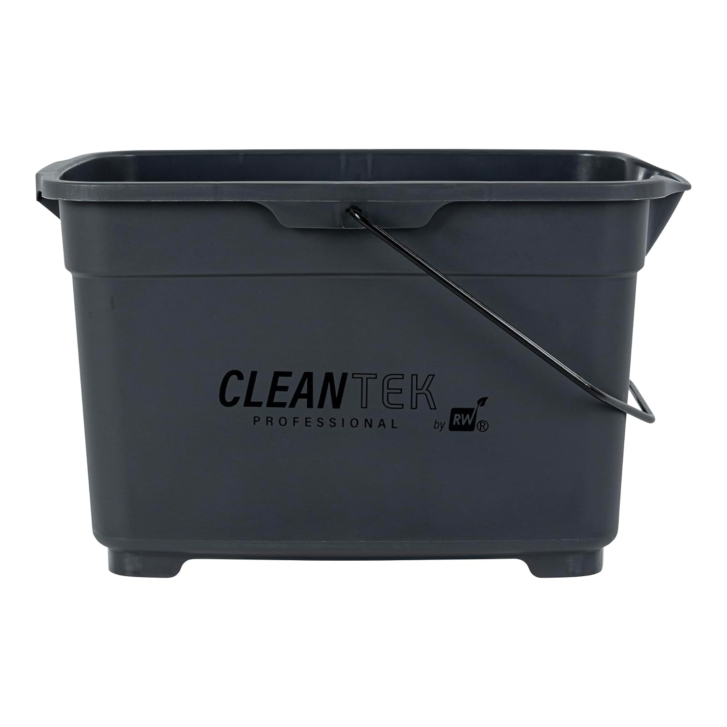 -Clean Tek Professional 19 Quart Cleaning Bucket, 1 Bucket with Comfortable Handle - 2 Compartments, Heavy-Duty, Gray Plastic Pail, Portable, for Restaurant, Home, School, or Office
