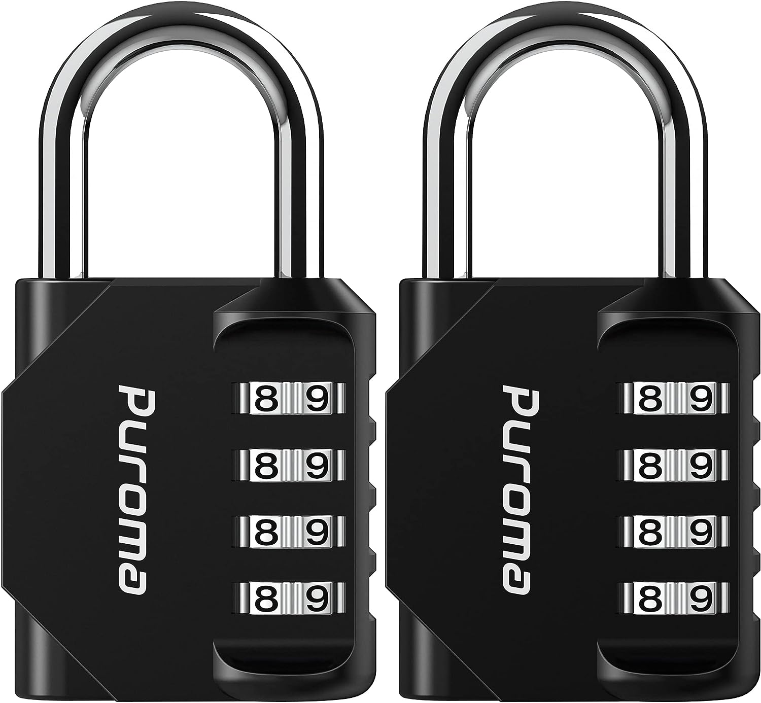 Puroma 2 Pack Combination Lock 4 Digit Locker Lock Outdoor Waterproof Padlock