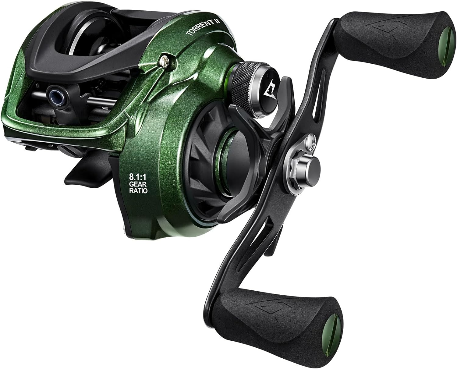 Torrent II Baitcasting Fishing Reel, 20LB Carbon Fiber Drag Baitcasters, 6.6:1/8.1:1 Gear Ratio & Magnet Braking System Low Profile Casting Reel, Left/Right Handed