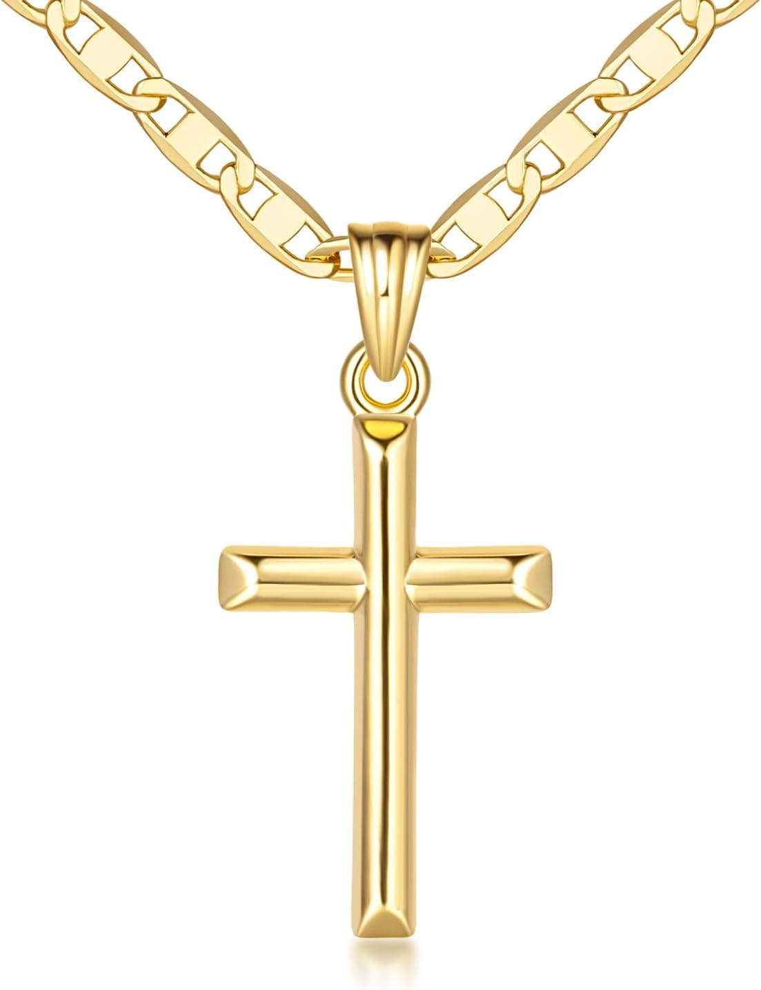 Cross Necklace for Women 14K Gold Cross Necklaces for Women Minimalist Gold Chain Necklaces for Womens Necklace Faith Pendant 26Mm
