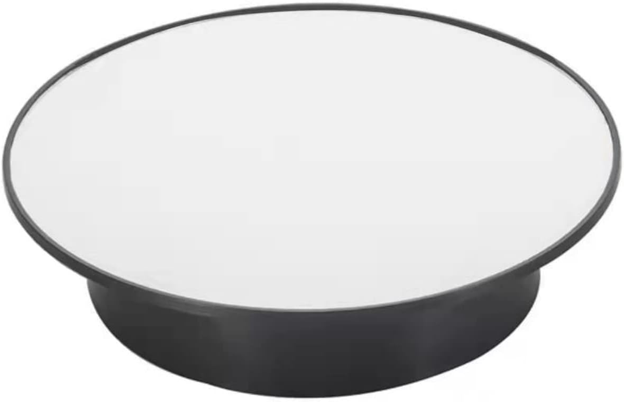 Motorized Rotating Display Stand, 8 In/Load 6.6 Lbs Electric Turntable, 360 Degree Adjustable Speed Revolving Base for Photography, Jewelry, 3D Models, Battery/Usb Power Supply (Black,Mirror Cover)