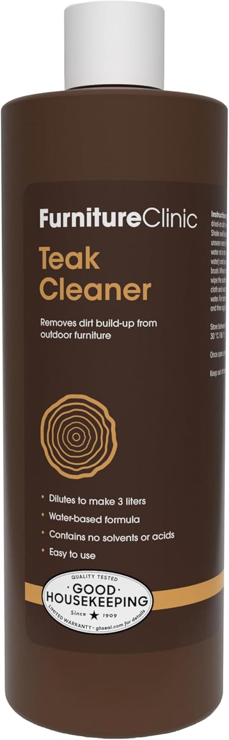 Teak Cleaner | for Outdoor Patio Furniture Such as Teak & Other Wood Types | Clean, Remove, Dirt, & Other Stains | Restore Treated and Untreated Wood (17Oz / 500Ml)