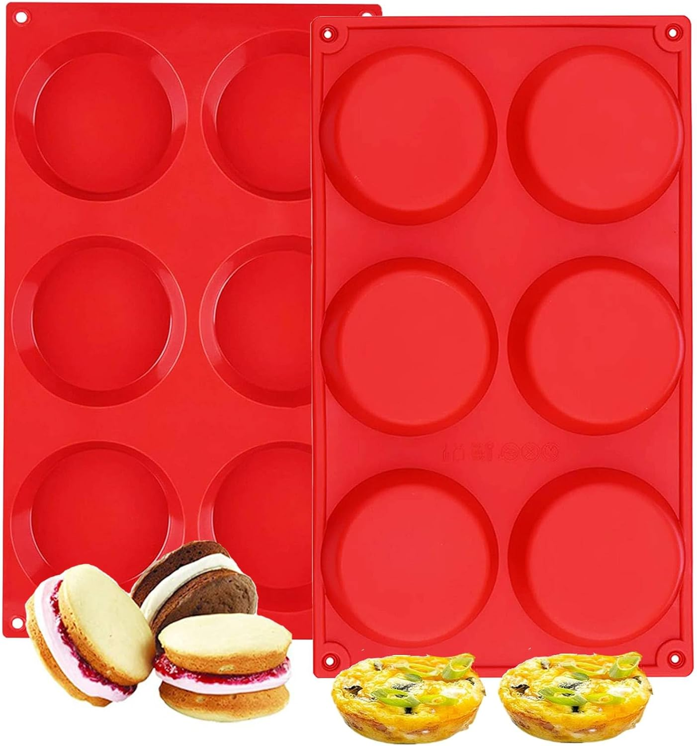 Silicone Muffin Top Pans, 2 Pack Non-Stick 3