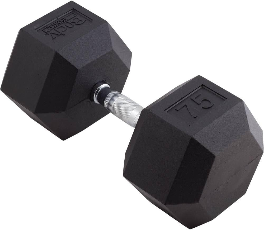 Rubber Encased Hex Dumbbell Weight, Single – Dumbbells for Exercises – Strength Training Equipment – Home Gym Accessories – Weight Training