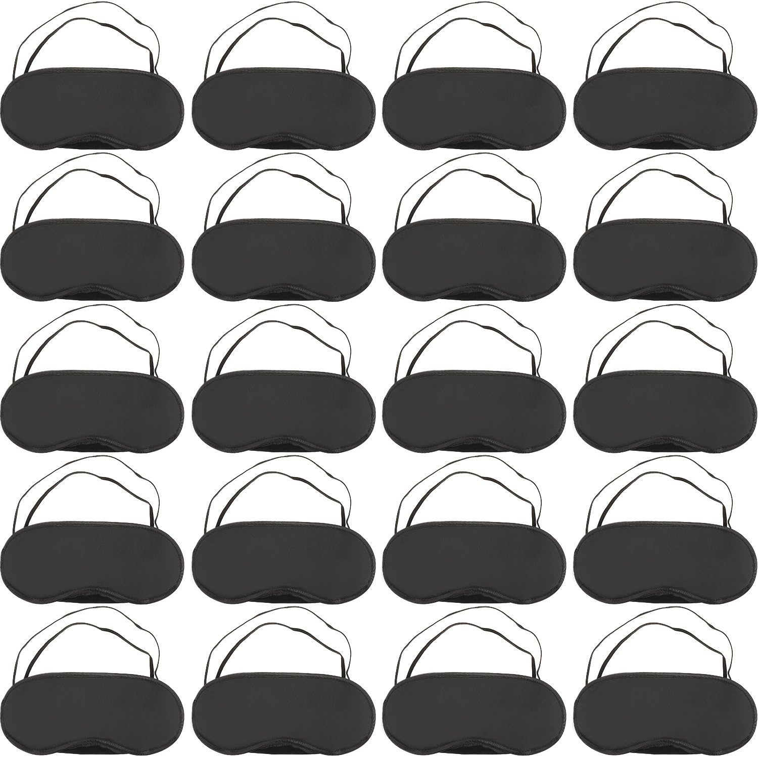 20 Pack Blindfold Eye Mask for Sleep Game Travel with Nose Pad (Black)