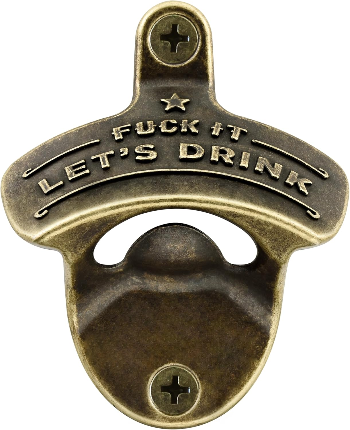 Funny Bottle Opener Wall Mounted, Embossed Table Mount Cola Cap Opener for Beer