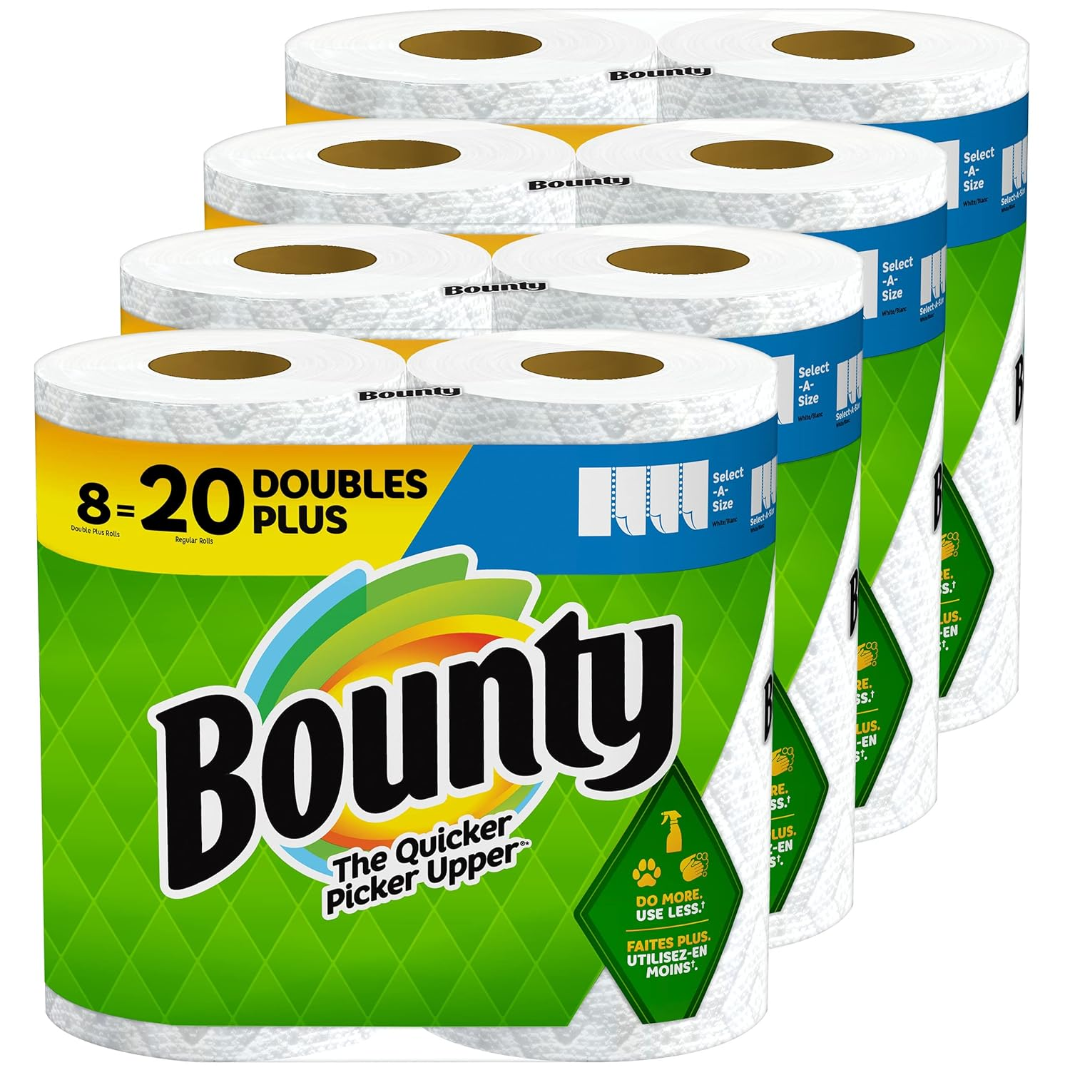 Select-A-Size Paper Towels, 8 Double plus Rolls = 20 Regular Rolls, White