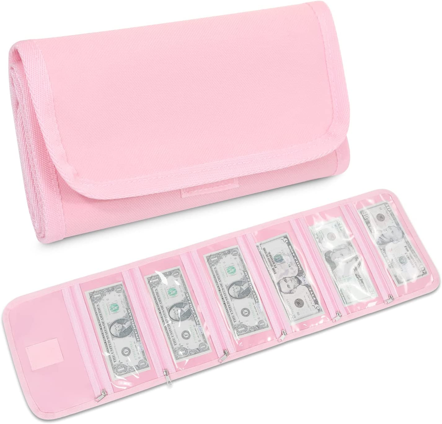 Money Wallet, Organizer for Cash with 6 Zippered Pocket Multipack Pouch, Bill... - Picture 9 of 13