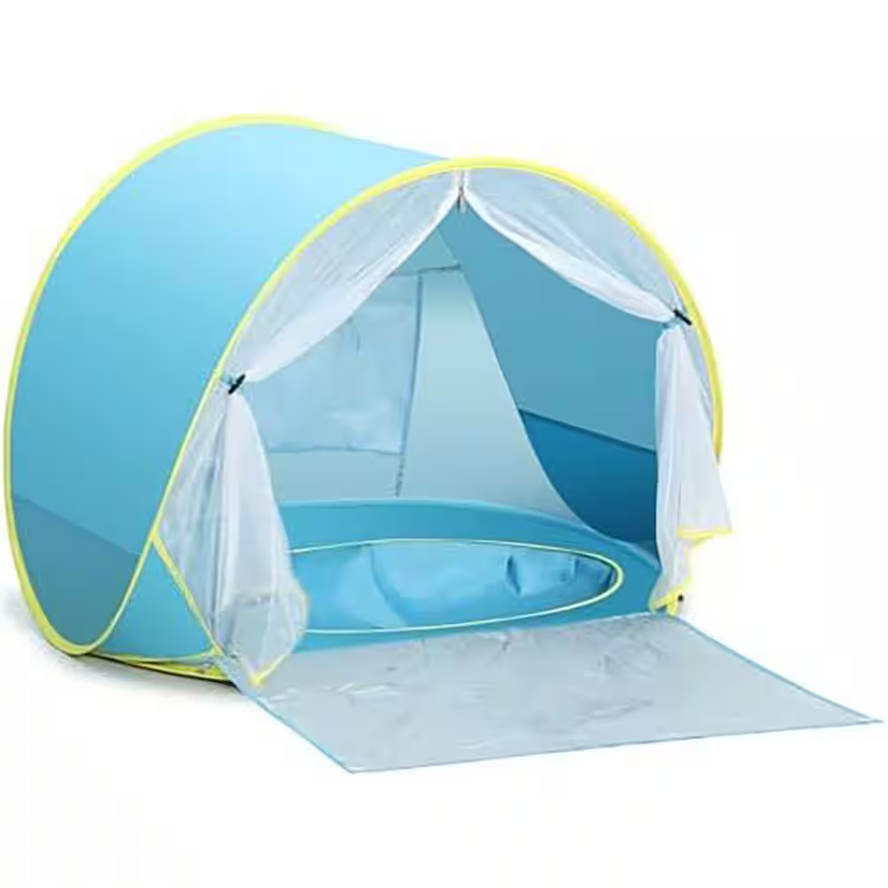 4 Ft. X 3 Ft. Blue Pop-Up Beach Tent for Kids with UV Protection