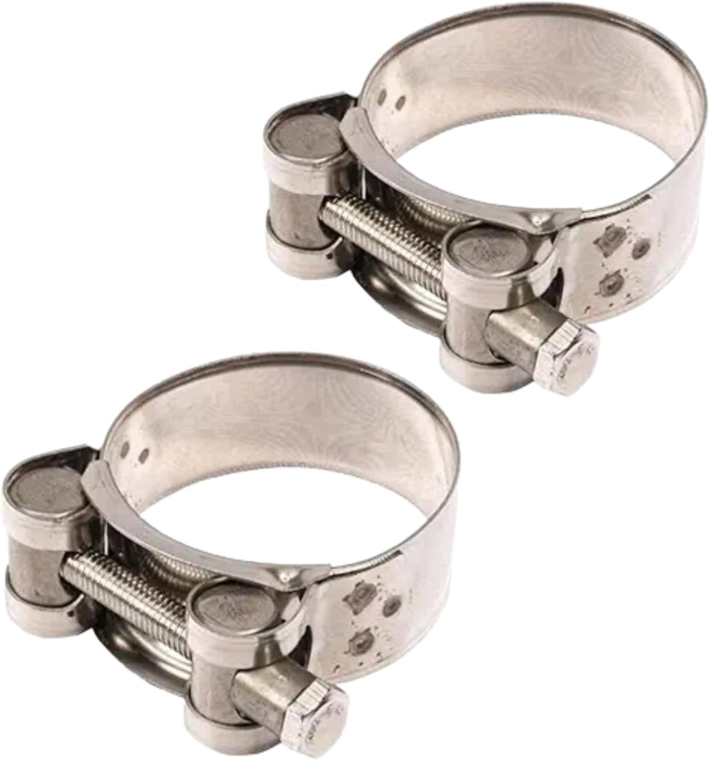 2Pcs Exhaust Clamp Stainless Steel Exhaust Band Clamp Replacement for Motorcycle