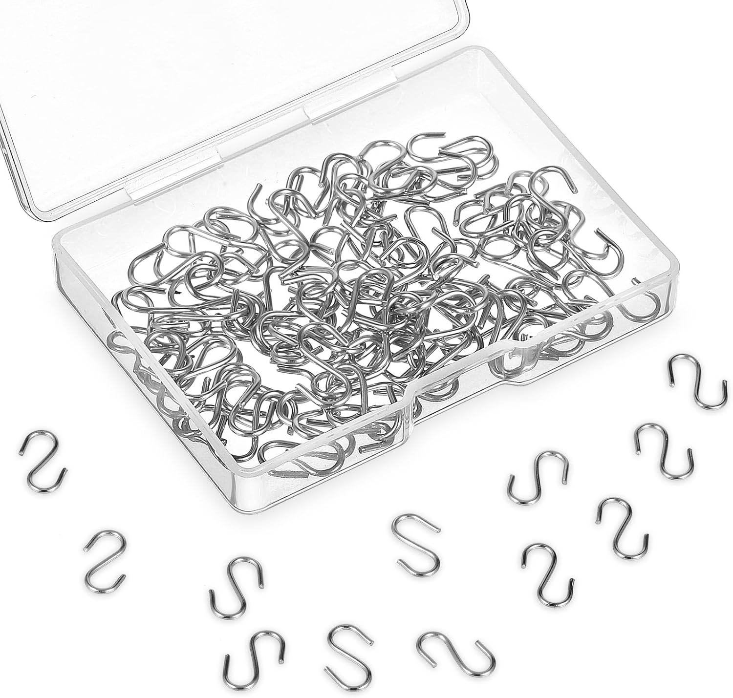 S Ornament Hooks for Hanging, 100 Pcs Mini S Hook for Crafts Metal Shaped Hanger Ornament for Jewelry Wire Hangers for DIY Jewelry Small S-Shaped Connectors for DIY Key Chain
