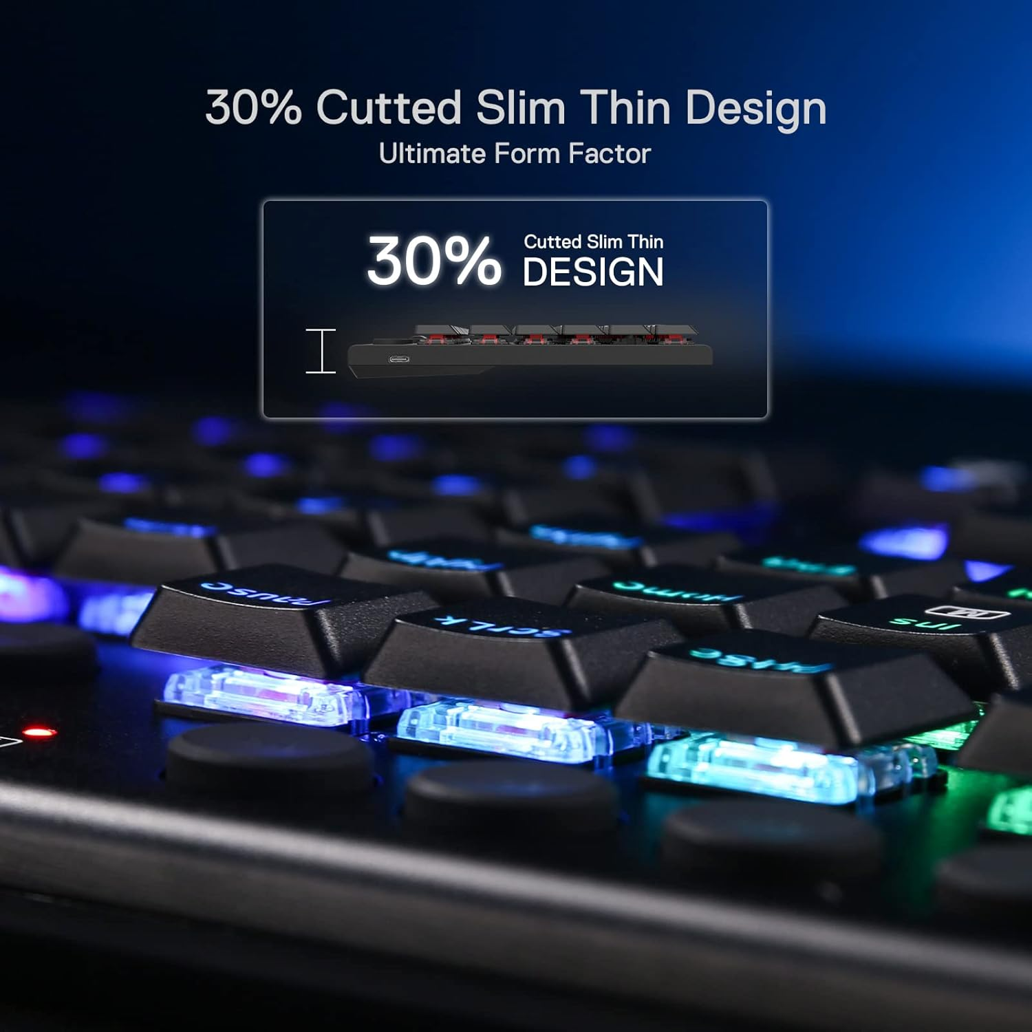 Redragon K619 Horus RGB Mechanical Keyboard, Ultra-Thin Designed Wired Gaming... - Picture 6 of 15