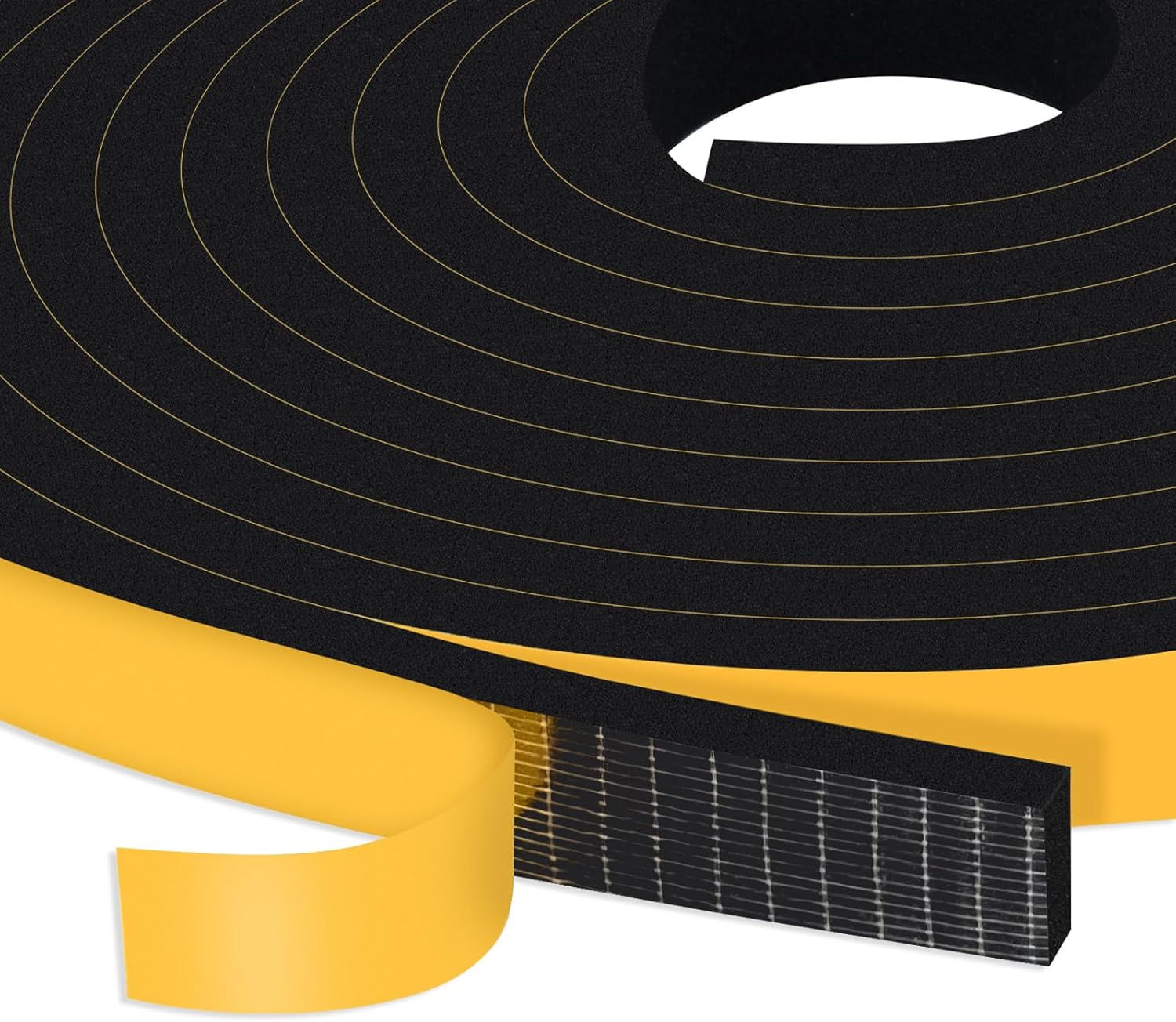 Weather Stripping Door Seal Strip, Strong Adhesive, Lightproof, Noise-Reduction, Weatherproof Foam Tape Insulation for Sliding Door, Front Door Frame, Windows (1/2 in X 1/4 in X 26Ft)