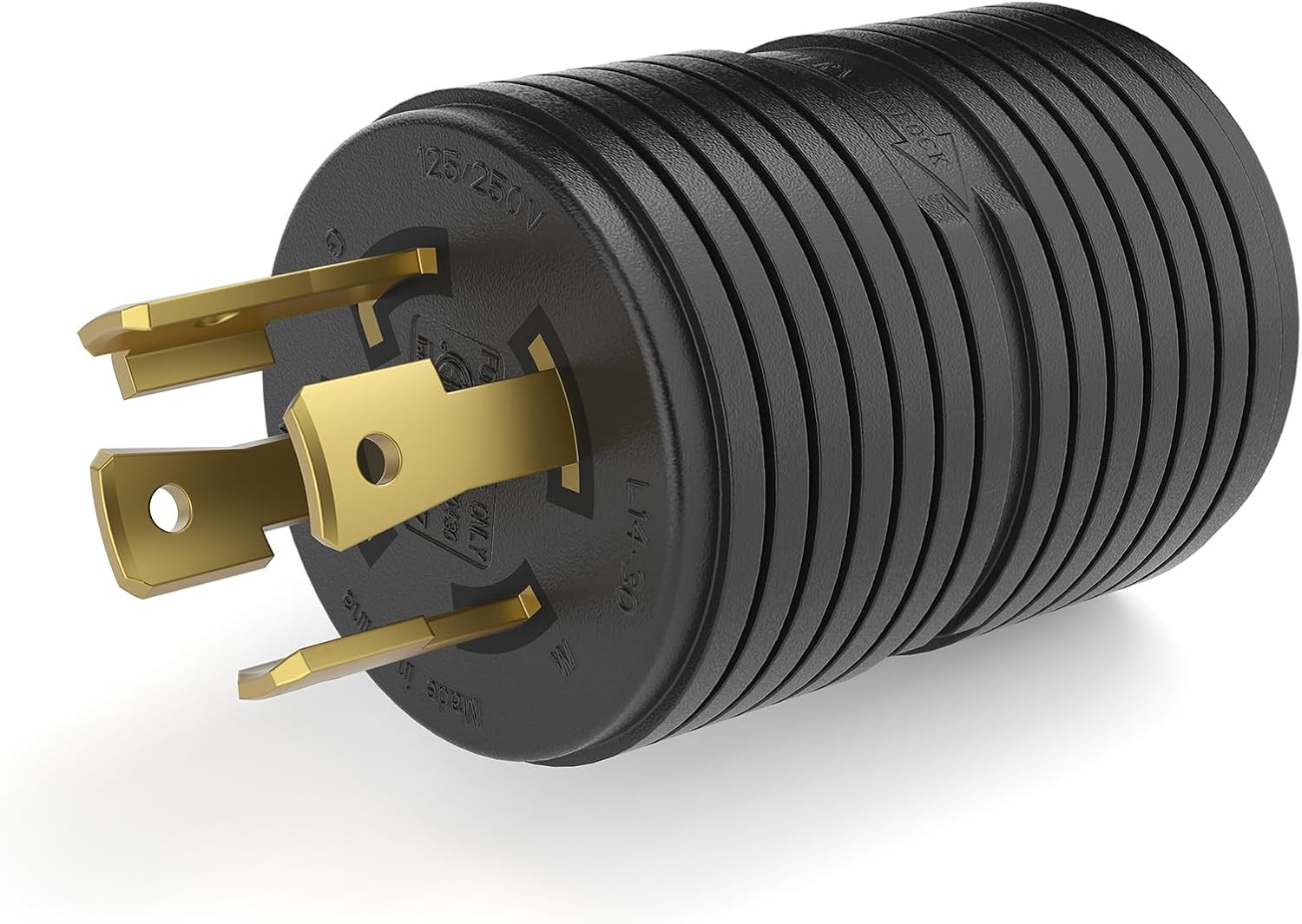 Generator Adapter Plug 4 Prong to 3 Prong, NEMA L14-30P to NEMA L5-30R Locking Adapter
