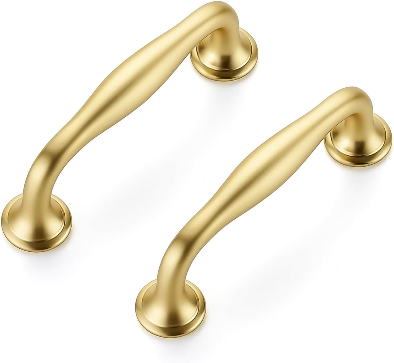 Ravinte 5 Pack 3 Inch Brushed Brass Kitchen Cabinet Handles Solid Zinc Alloy Cabinet Pulls Cupboard & Drawer Handles