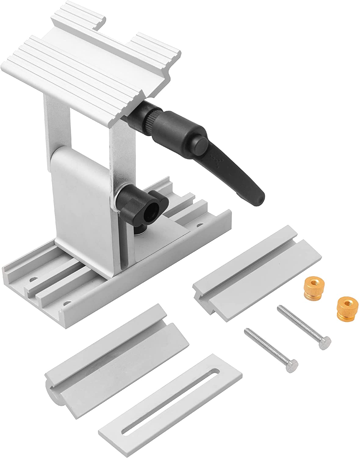 Adjustable Replacement Tool Rest Sharpening Jig for 6 Inch or 8 Inch Bench Grinders and Sanders •Includes a Pivoting Miter Slide and Flat Miter Slide for Easy Tool Honing