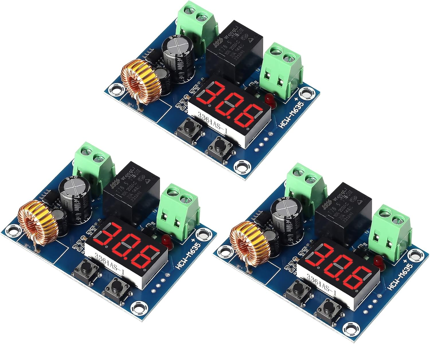 3Pcs XH-M609 DC Voltage Protection Module Low Voltage Disconnect Switch Cut off Over-Discharge Protect for 12-36V Lithium