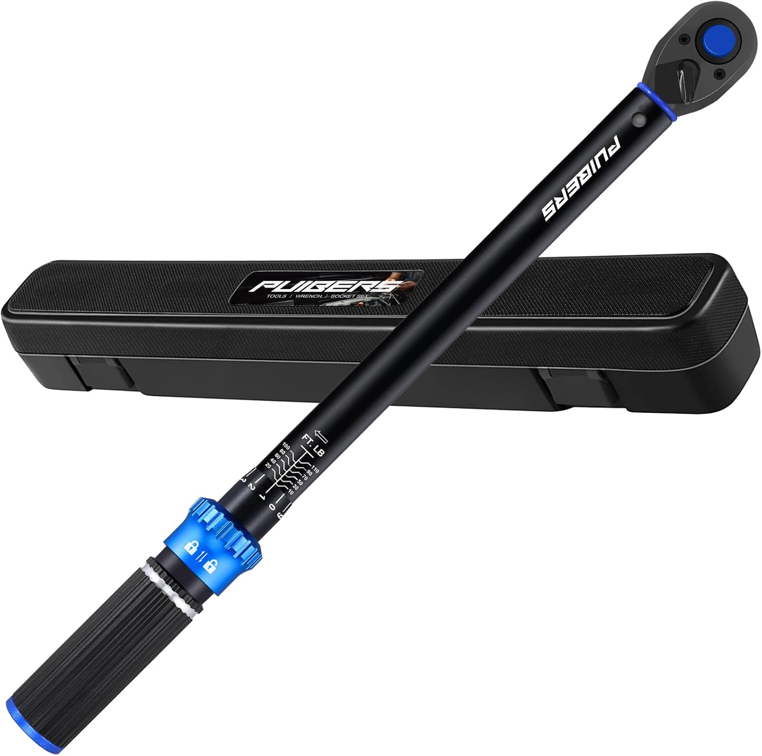 3/8 Inch Drive Click Torque Wrench, Click Torque Wrench 3/8 Torquimetro 10-110 FT.LB/13.6-149.2 Nm, Dual-Direction Adjustable 72 Tooth for Bike Moto and Car Repair