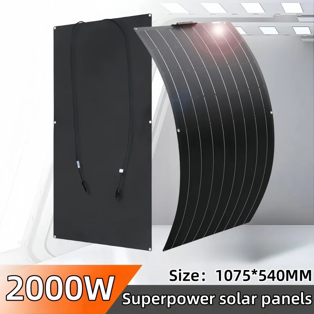 2000W 4000W Solar Panel High Power ETFE Flexible Monocrystalline Solar Cell Home/Outdoor Camping Cars/Boats 12V Battery Charger