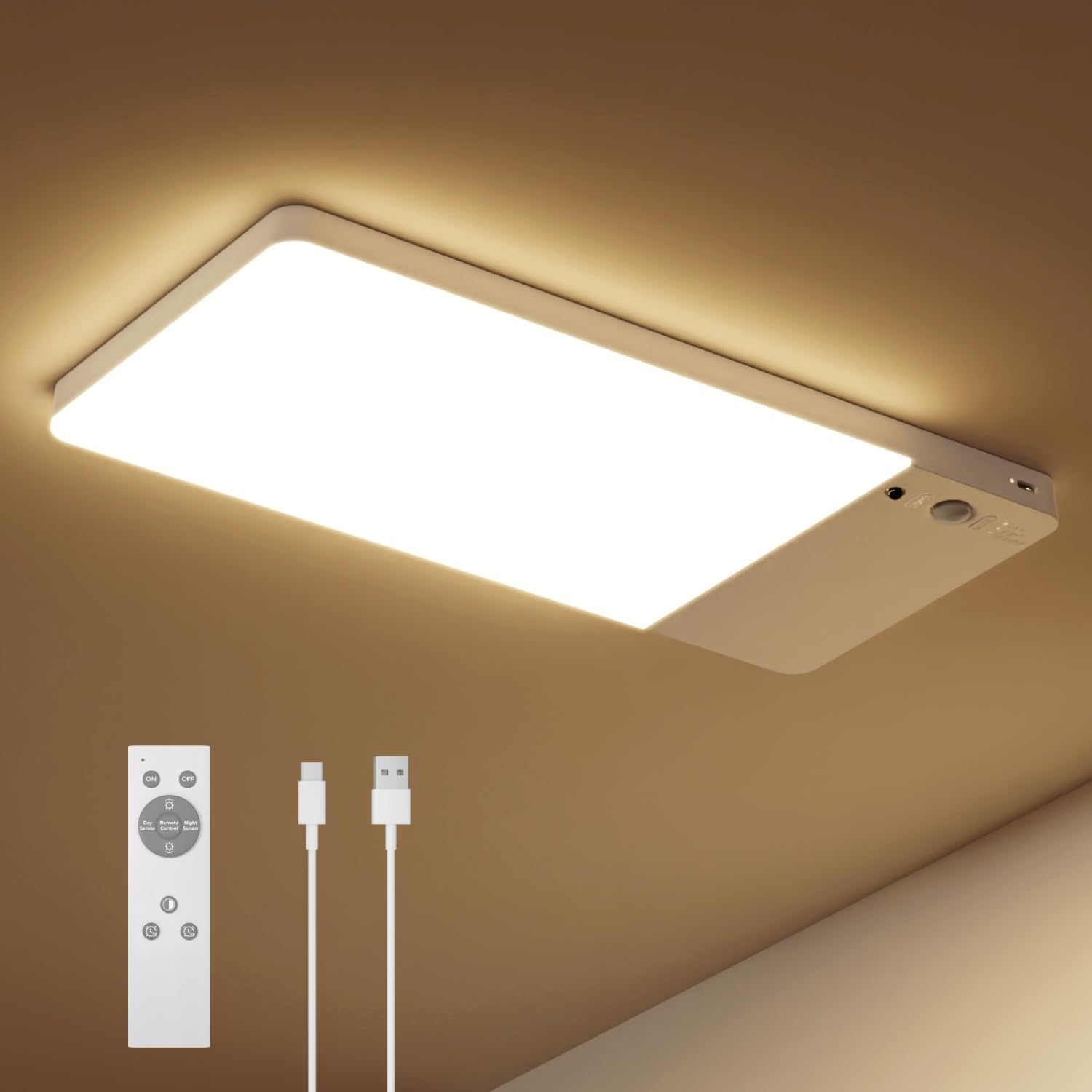 Rechargeable Motion Sensor Ceiling Light Upgraded,Closet Light with 12000Mah Battery