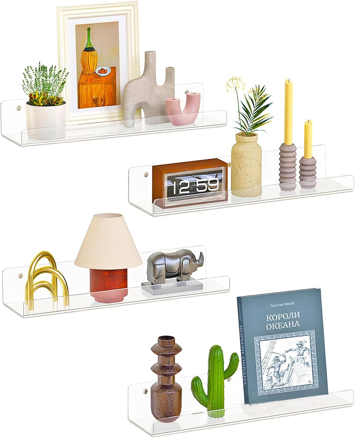 4 Pack Floating Shelves for Wall, 15