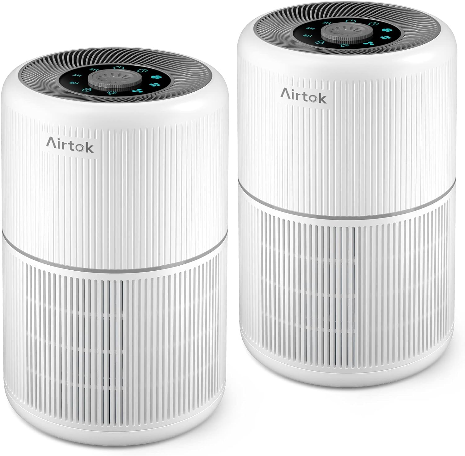 2 Pack Air Purifier for Home Bedroom with H13 True HEPA Filter for Smoke, Smokers, Dust, Odors, Pollen, Pet Dander | Quiet 99.9% Removal to 0.1 Microns | White Available for California