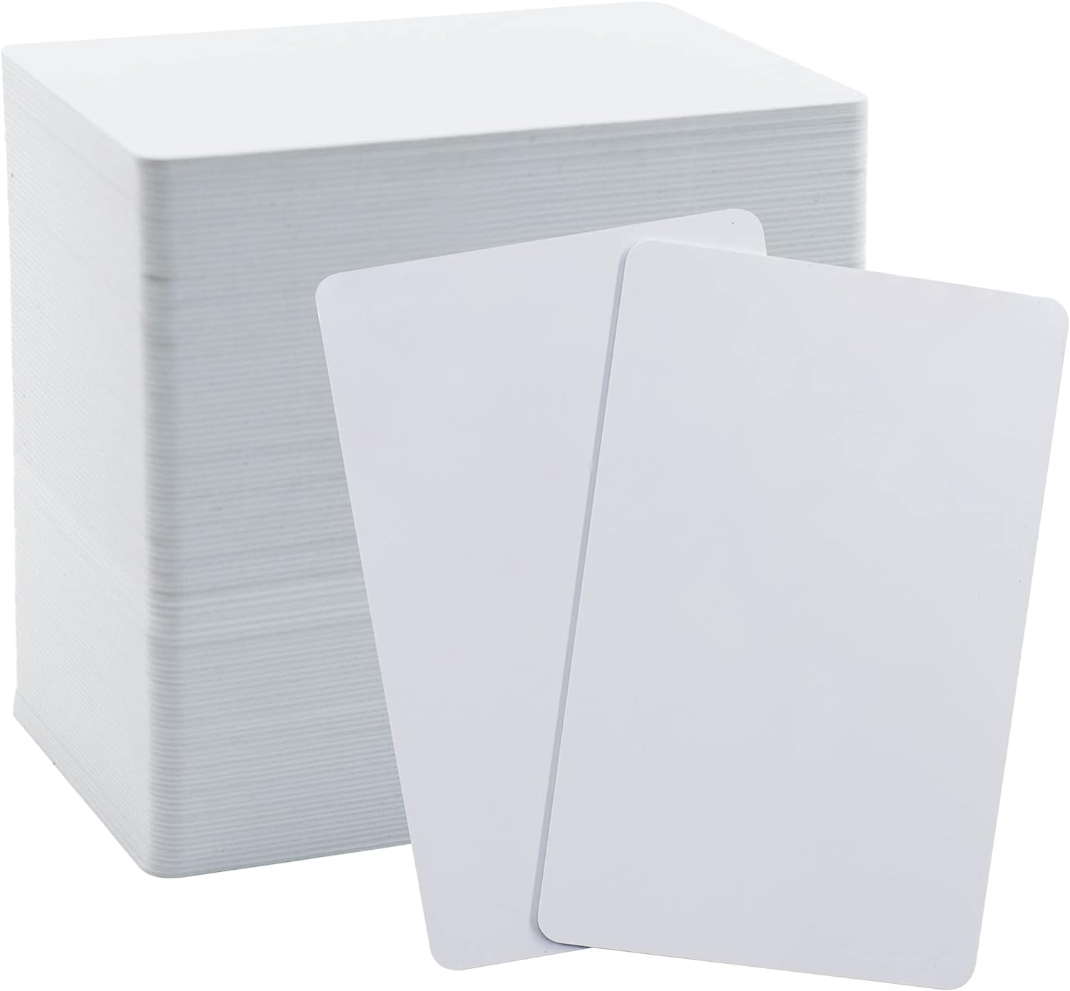 100 Pack Premium Blank PVC Cards for Photo ID Badge Printers CR80 30 Mil White Plastic Card for Standard ID Cards and Identification Badges