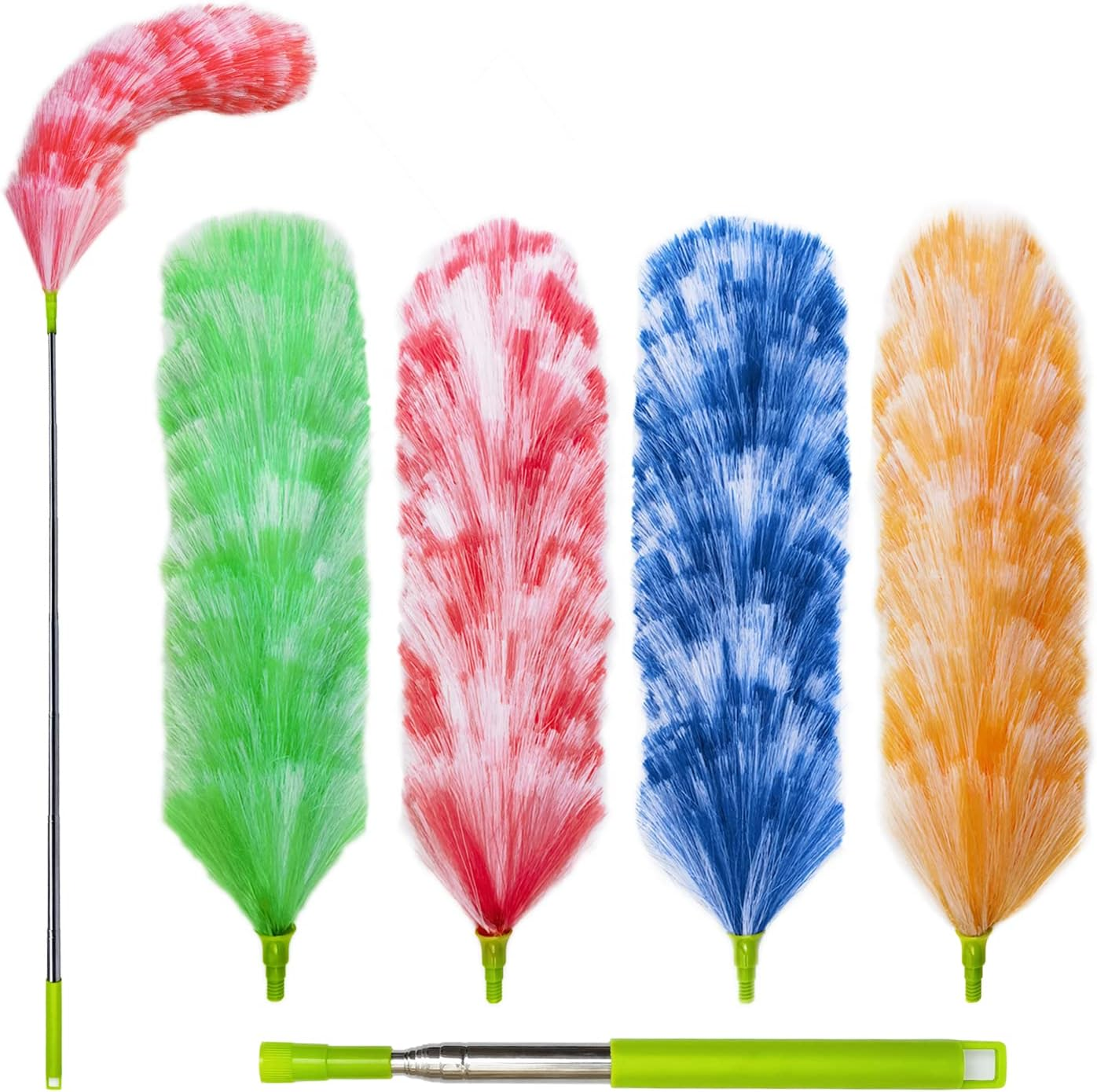 4 Pack Washable Electrostatic Duster, Extendable Pole 25