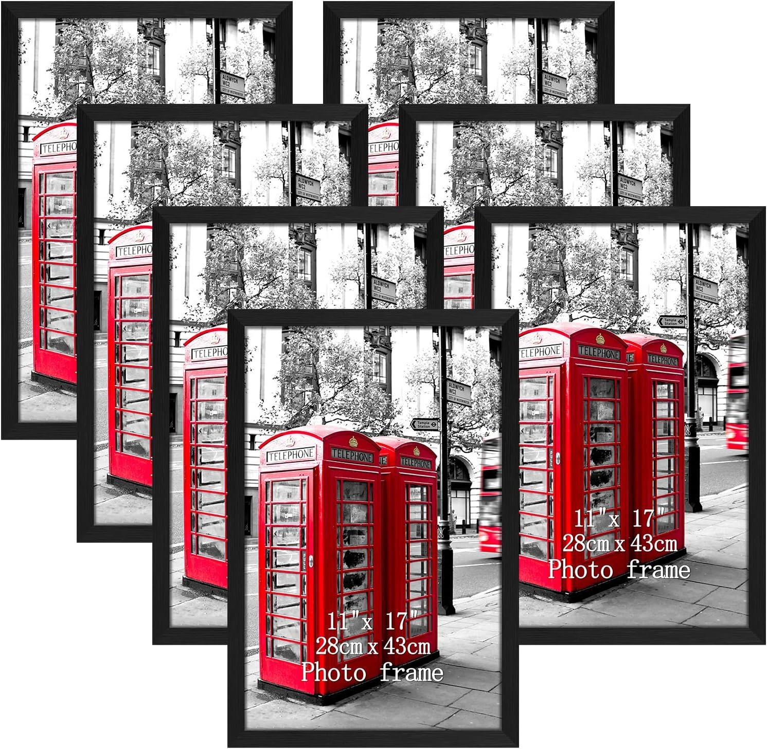 11X17 Picture Frames Black Poster Frame for Gallery Wall, Set of 7