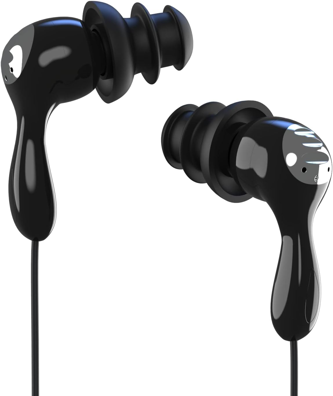 Ipx8 Waterproof Underwater Headphones for Swimming Laps, Diving, Hot Tub Spa, Freediving Earbud (Black & Silver)