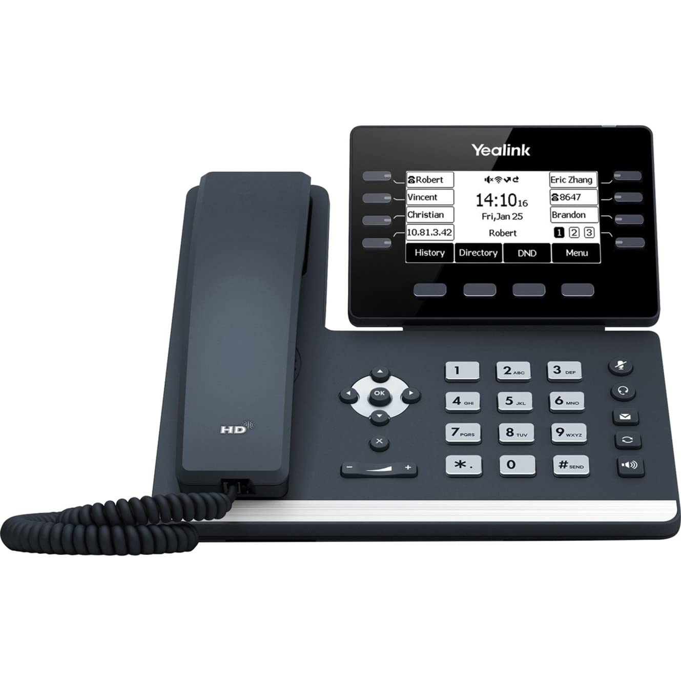 SIP-T53W IP Phone - Corded/Cordless - Corded/Cordless - Bluetooth, Wi-Fi - Wall Mountable, Desktop - Classic Gray
