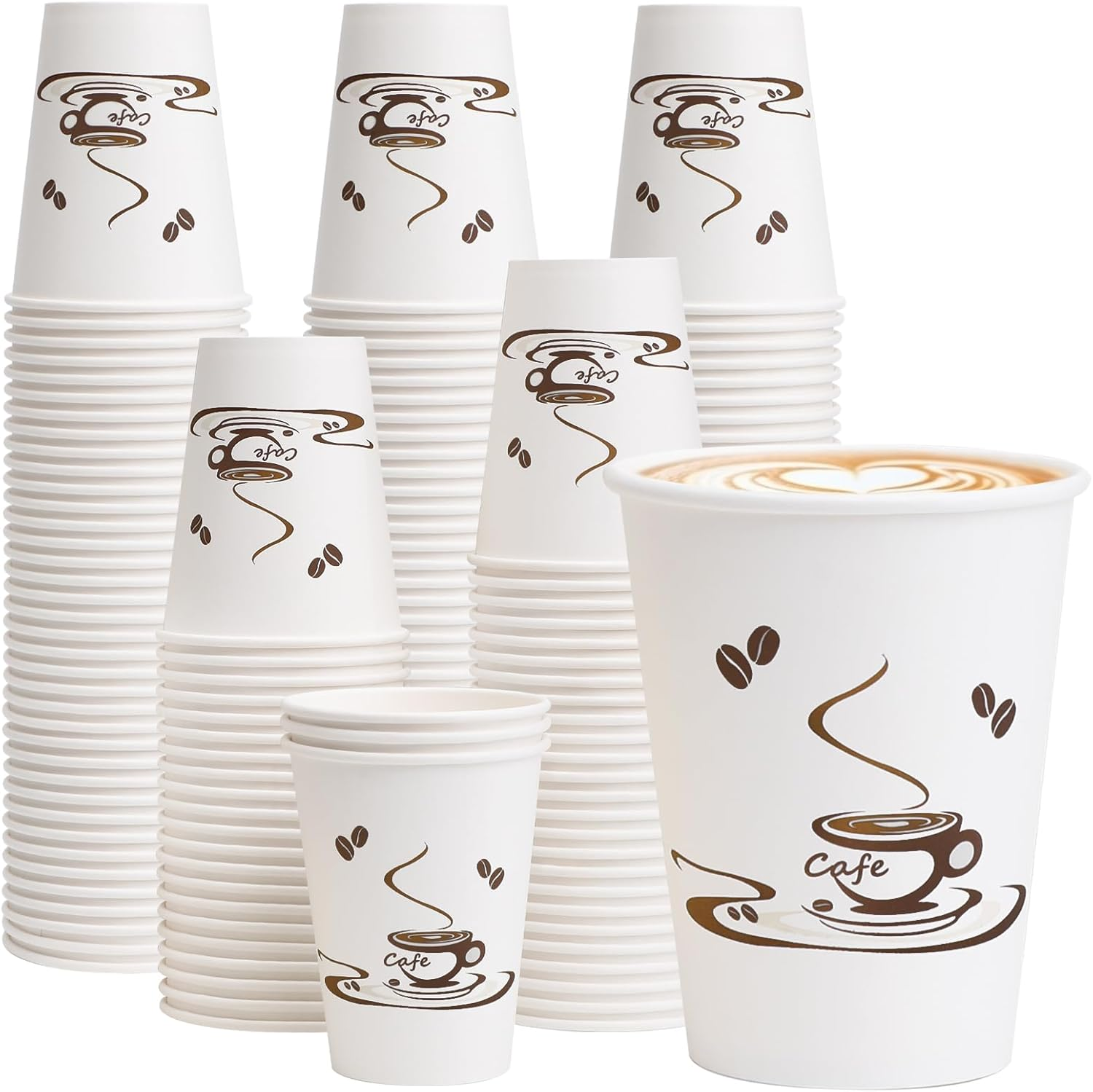 240 Pack 12 OZ Coffee Cups, Disposable Paper Cups for Hot/Cold Beverage, Disposable Cups 12 Oz, Leak-Free Paper Coffee Cups for Cafe, Restaurant, Office and Home
