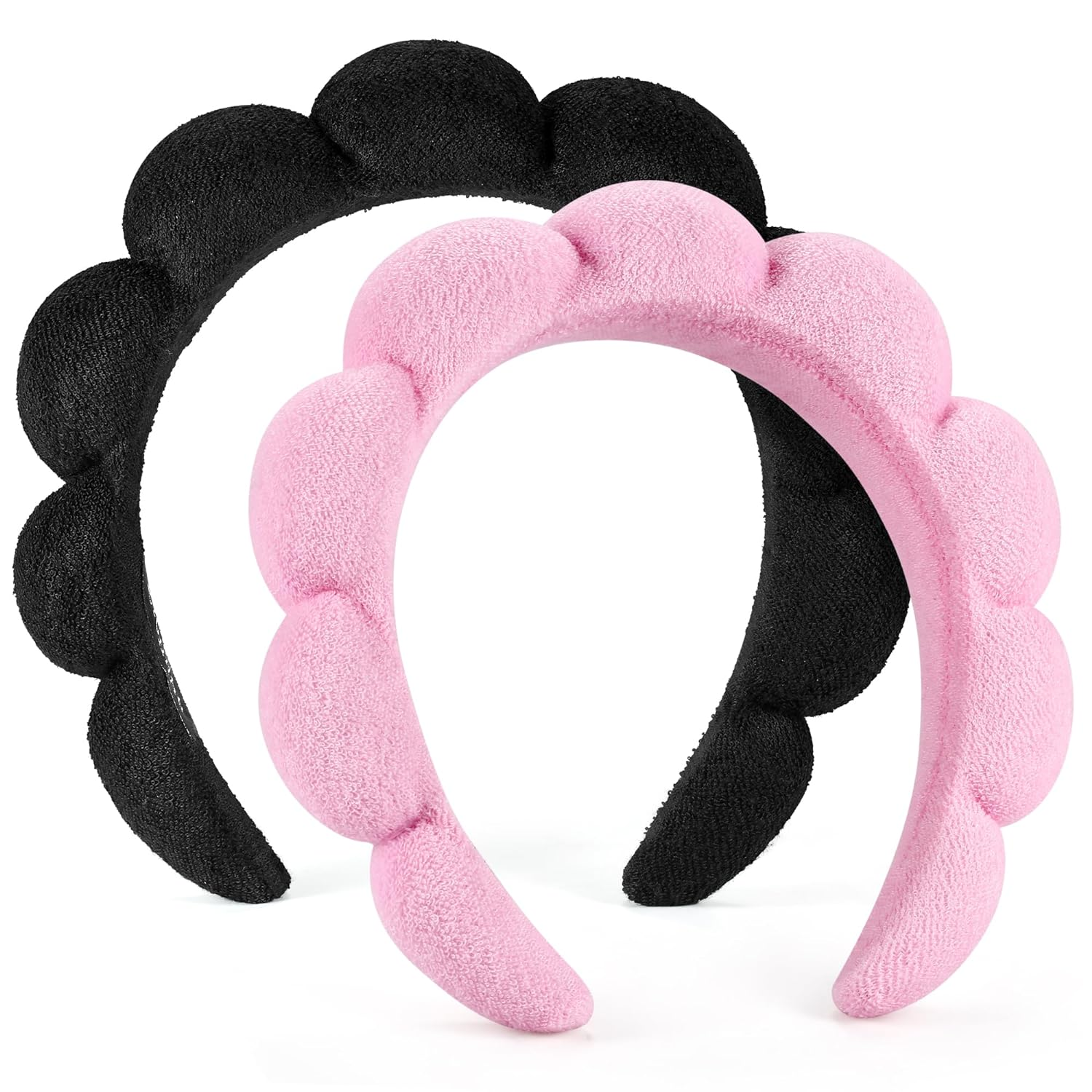 Spa Face Headbands - 2 Pack (Black & Pink)