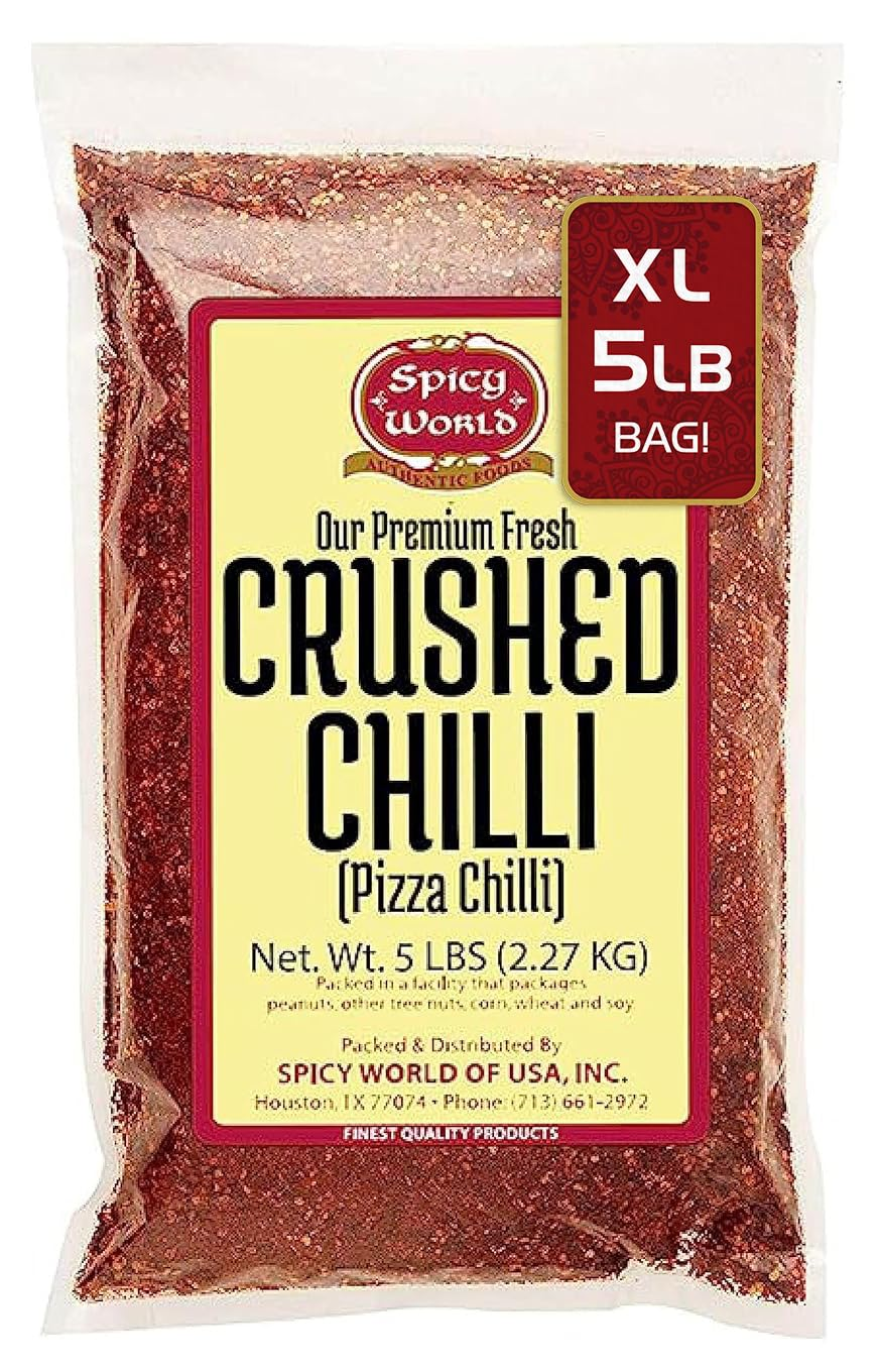 Crushed Red Pepper Flakes 5 Pound Bulk Value Pack - Chili Flakes - by Spicy World