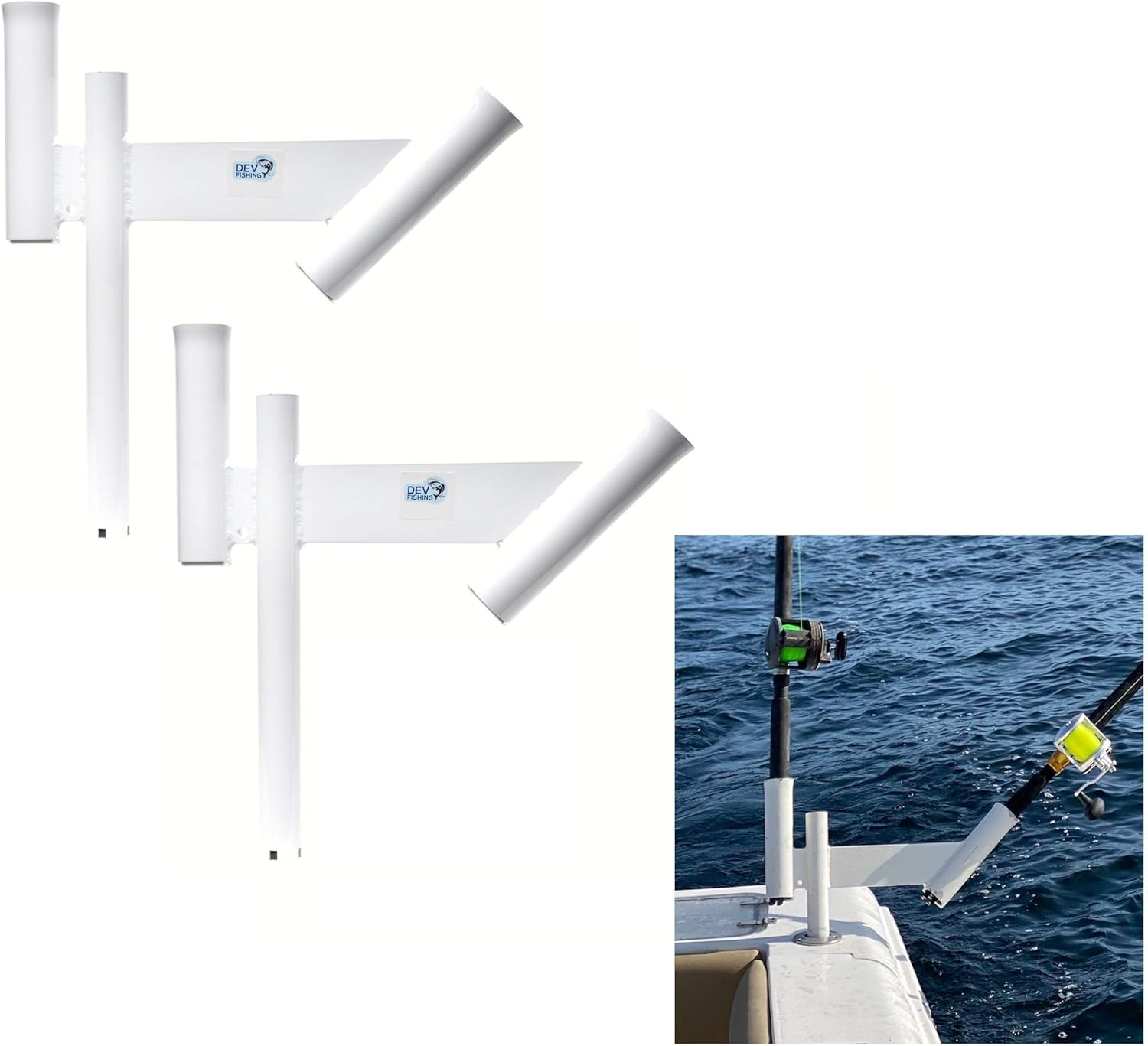 Dual Offset Fishing Rod Spreader Outrigger Boat Trolling Holder