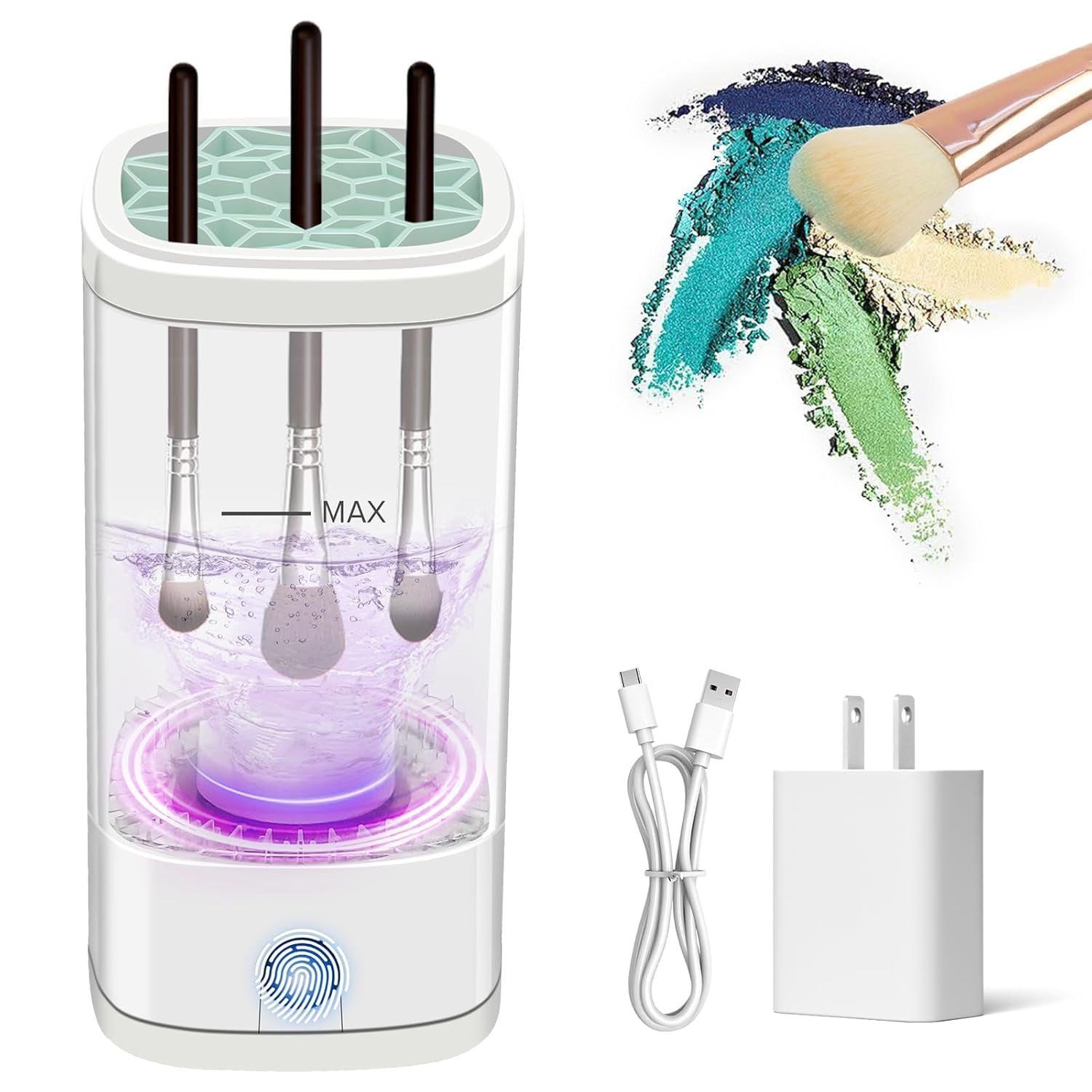 Electric Makeup Brush Cleaner Automatic Portable w/ Dryer USB-C Gift