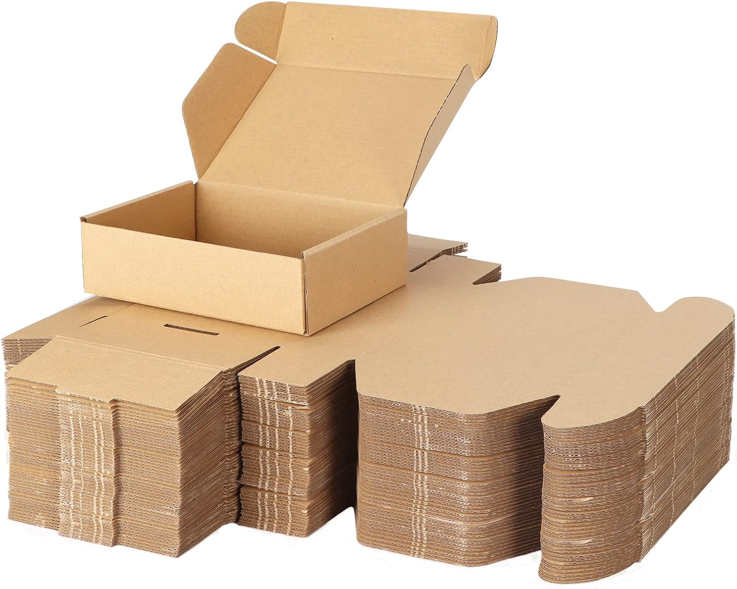 7X5X2 Inch Shipping Boxes Bulk 50 Pack Brown, Tab Lock Tuck Top Mailer Boxes for Packaging Small Business, Small Cardboard Gift Boxes for Wrapping Mailing Present