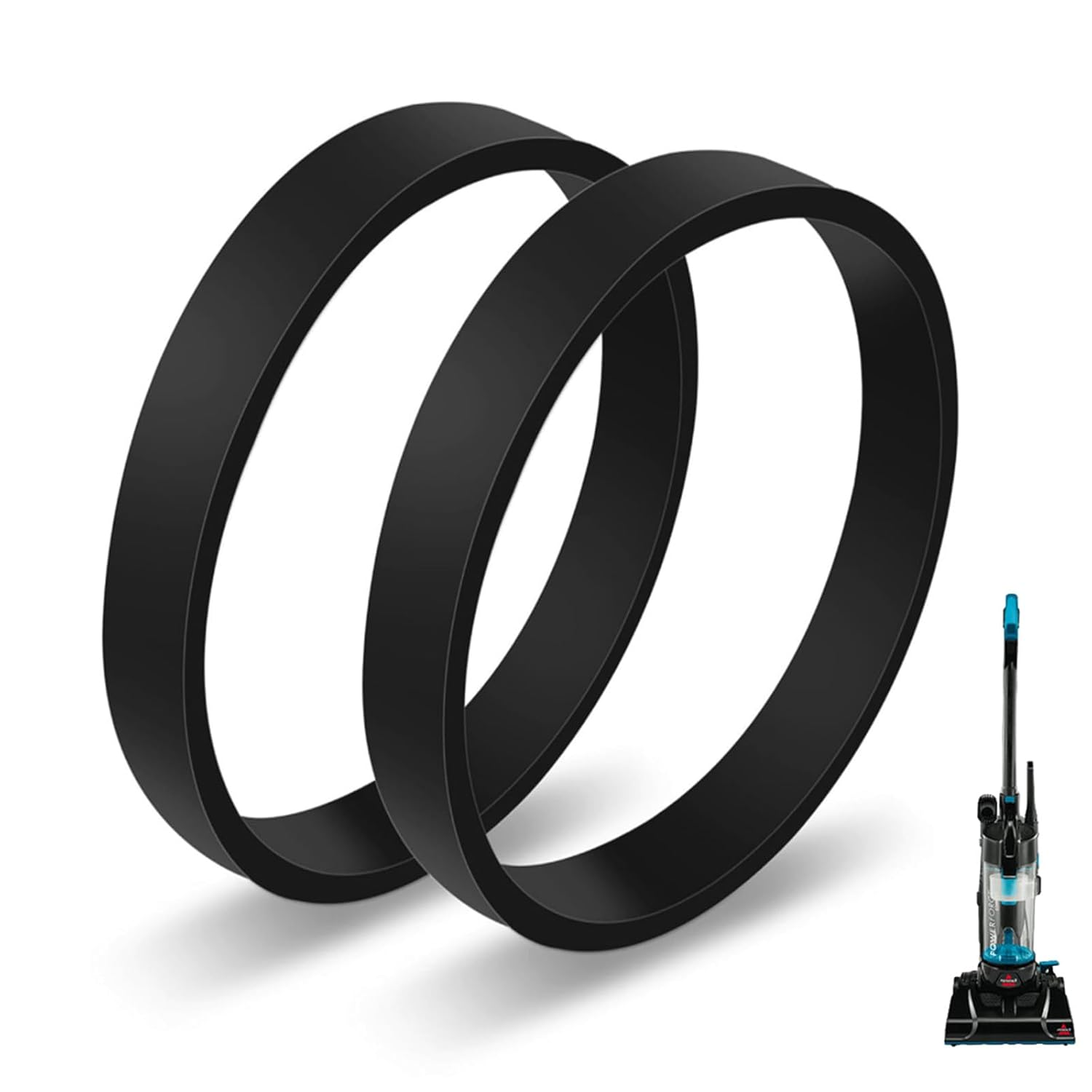 Replacement Belts for Bissell Powerforce Compact (Lightweight) Upright Vacuum 2112 21129 2690 1520 3508 23T7 23T7V 3130 and 3120 Series, Replace Parts 1604895 (Pack of 2)