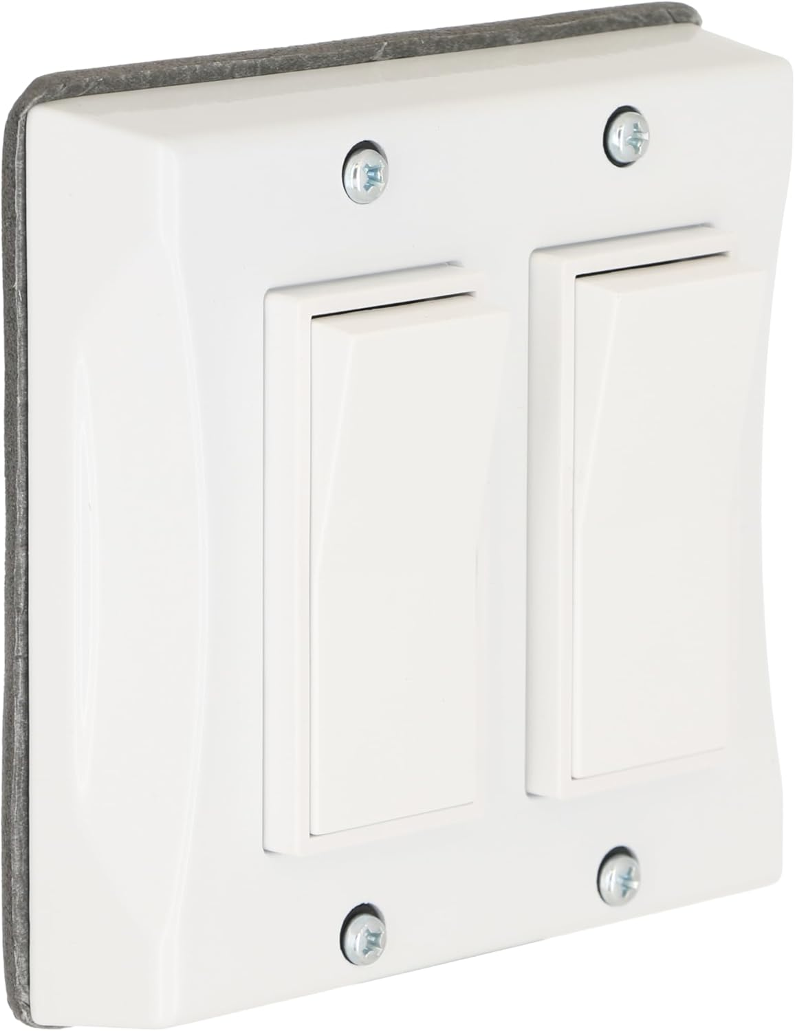 BELL 2-Gang White Decorator Switch Weatherproof Light Switch Cover 5127-1, Outdoor Rocker Switch Cover, Scratch-Resistant Polycarbonate Weatherproof Cover