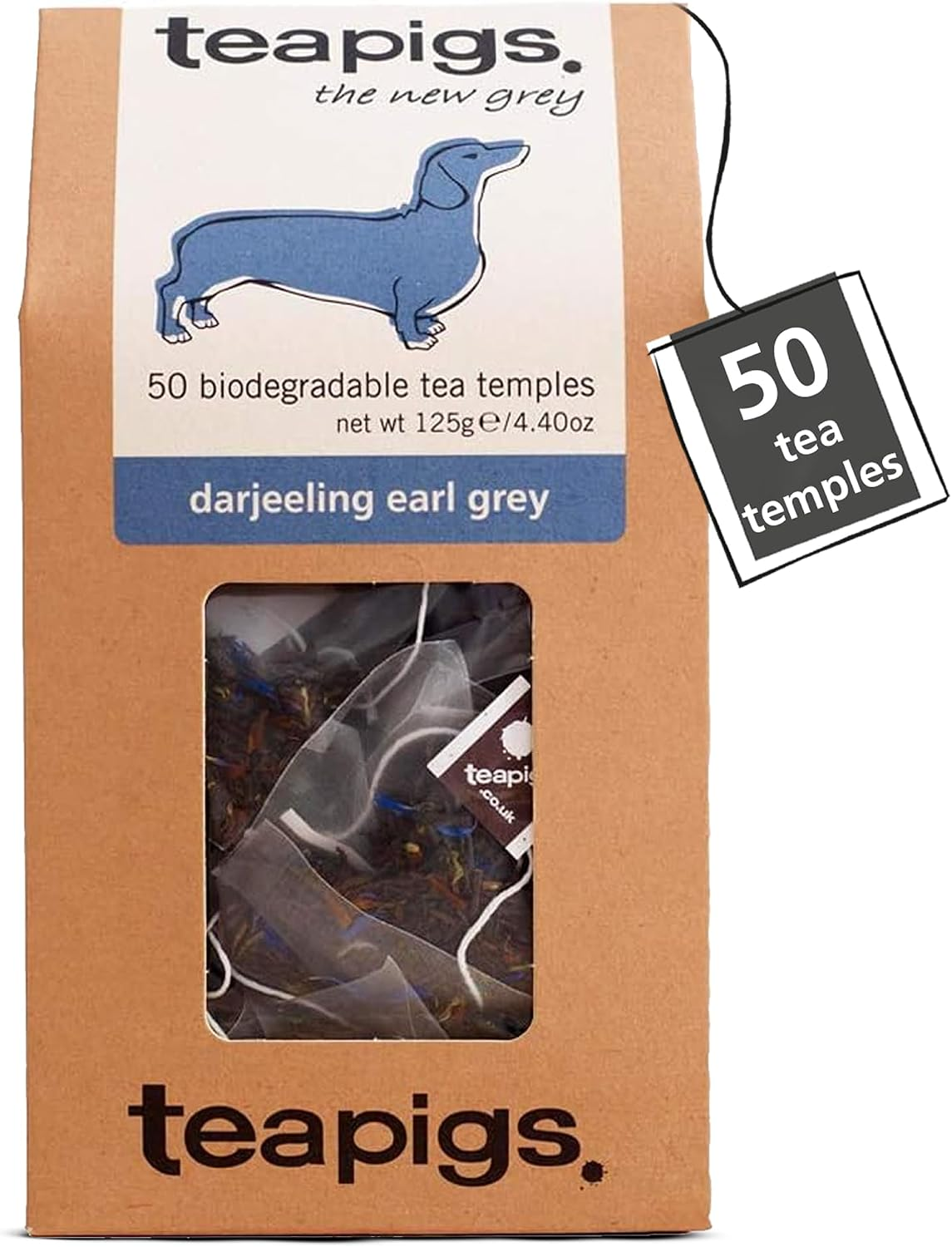 teapigs Darjeeling Earl Grey Tea Bags - Floral & Aromatic Blend with Bergamot