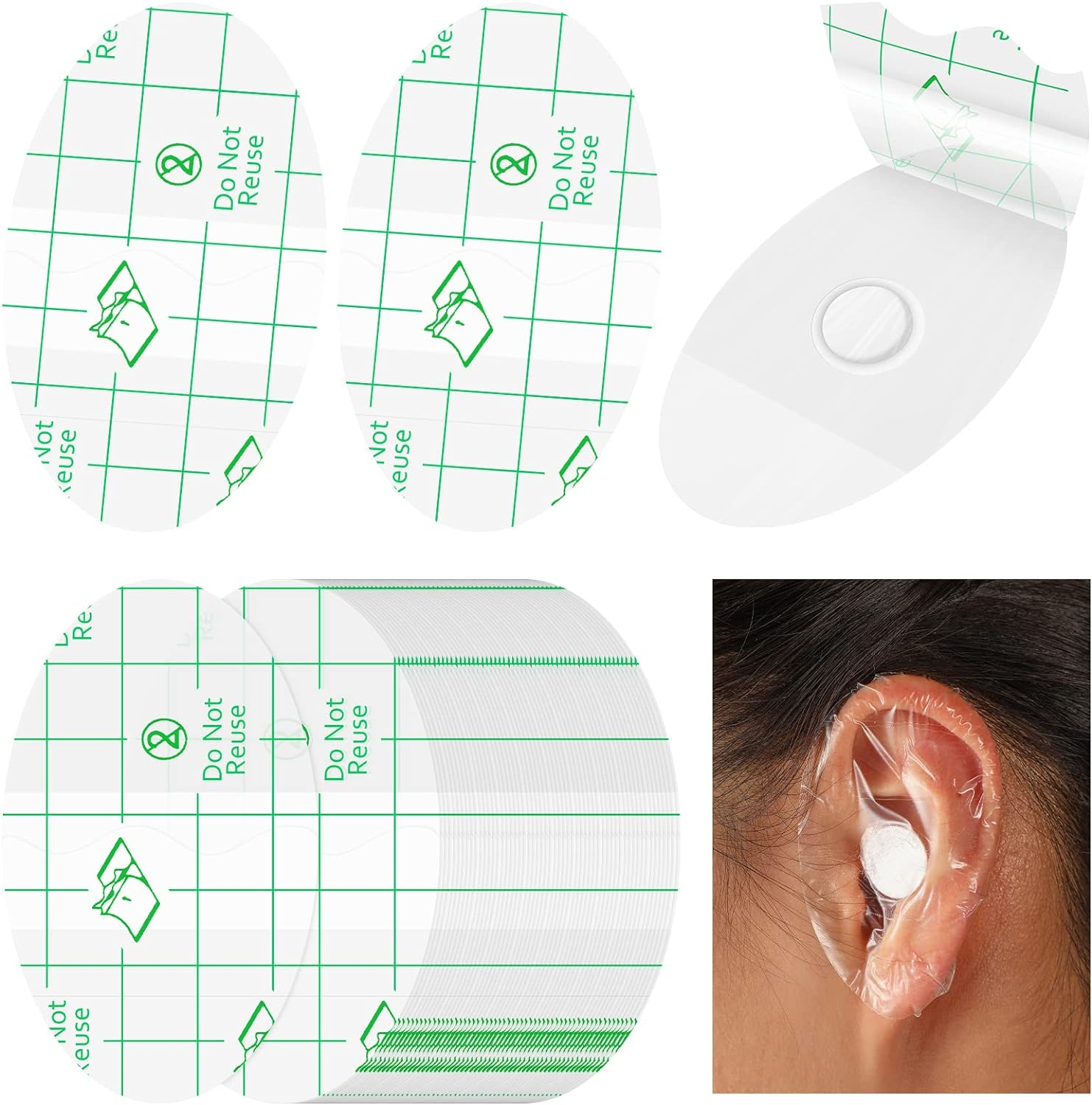 Kingdder 60 Pcs Baby Ear Covers for Bath Waterproof Ear Protection Plugs for Swimming Kids Newborn Shower Surfing Snorkeling and Other Water Sports(White)