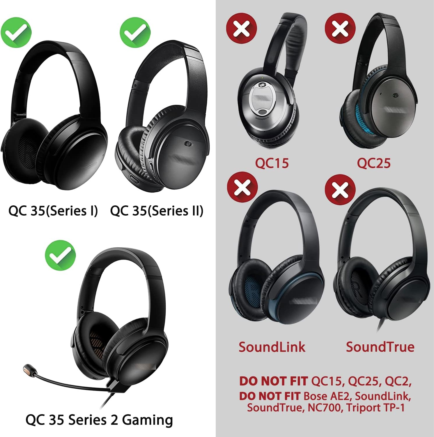 SOULWIT Replacement Headband Kit for Bose QC35 & QuietComfort 35 II (QC35 ii)... - Picture 3 of 16