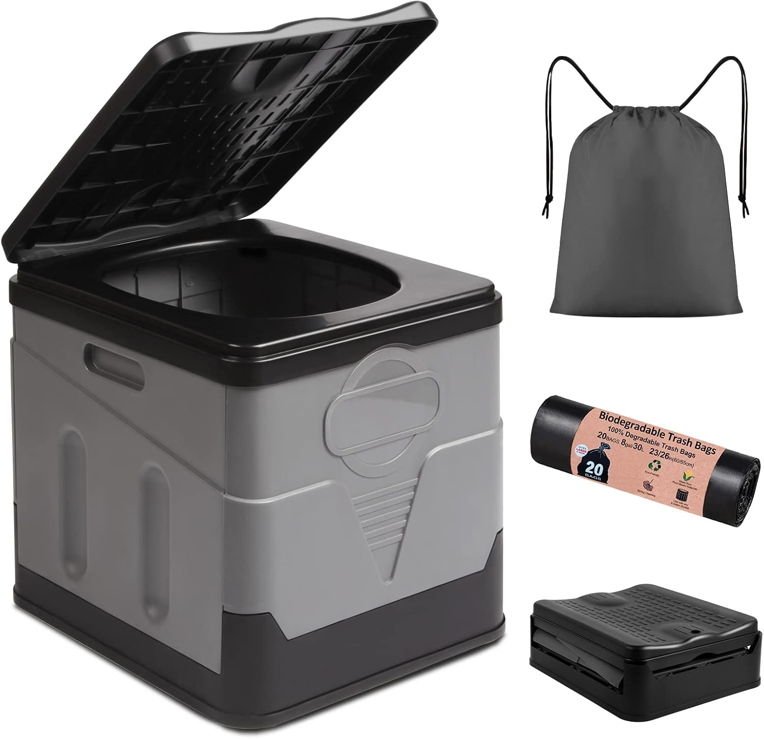 Portable Toilet Camping Toilet Foldable Toilet for Car Indoor Outdoor Commode Travel Toilet Portable Toilet for Camping,Tent,Hiking,Boating,Long Road Trips,Traffic Jam,Home