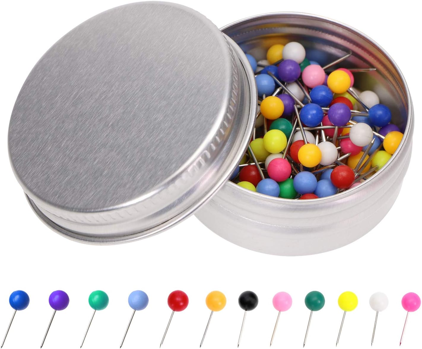 1/8 Inch Small Round Ball Head Decorative Push Pins Map Thumb Tacks