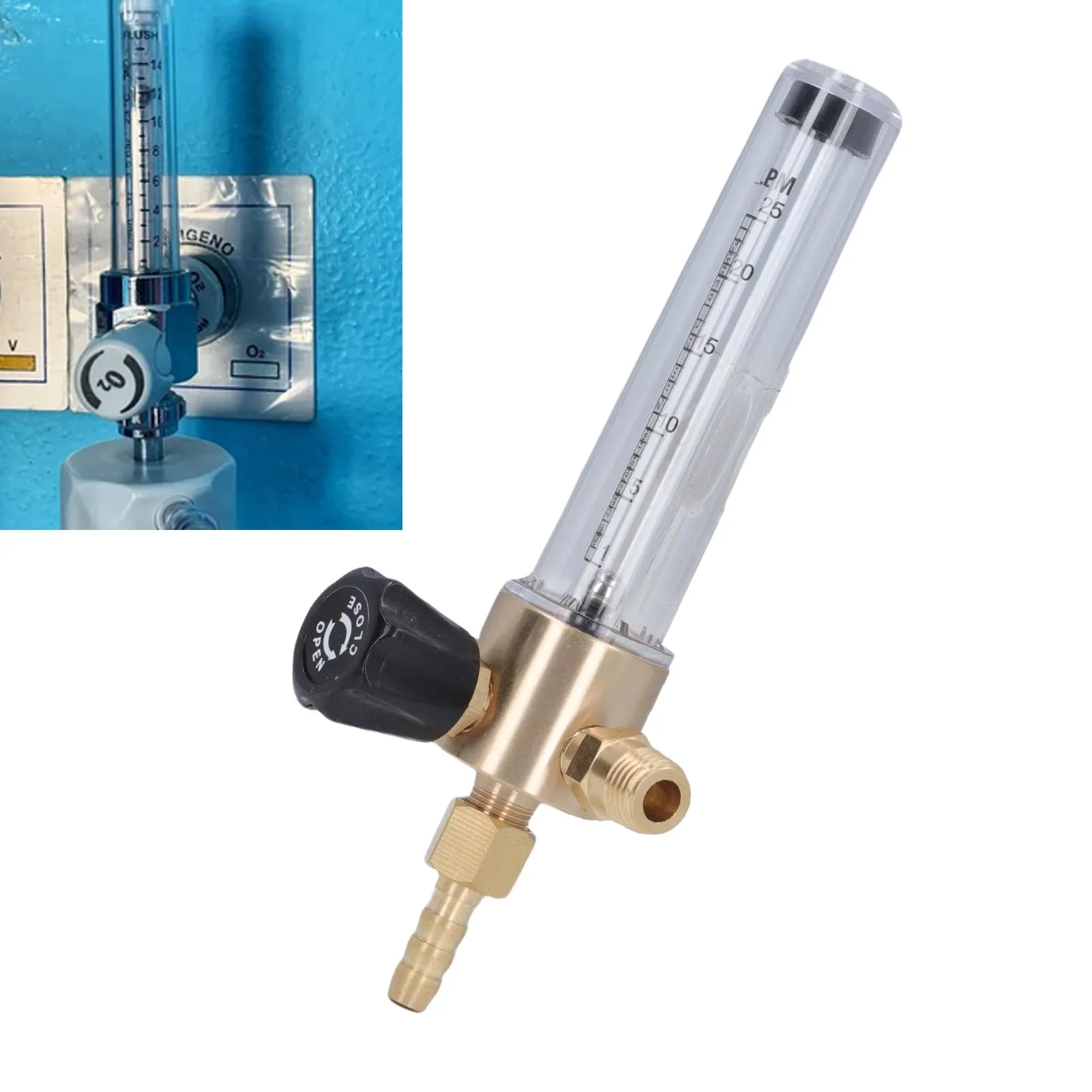 Gas Meter NPT1/4-18 Tapered Thread Accurate Ball Design 1-25L Gas Regulator for Industry Ball Gas Meter