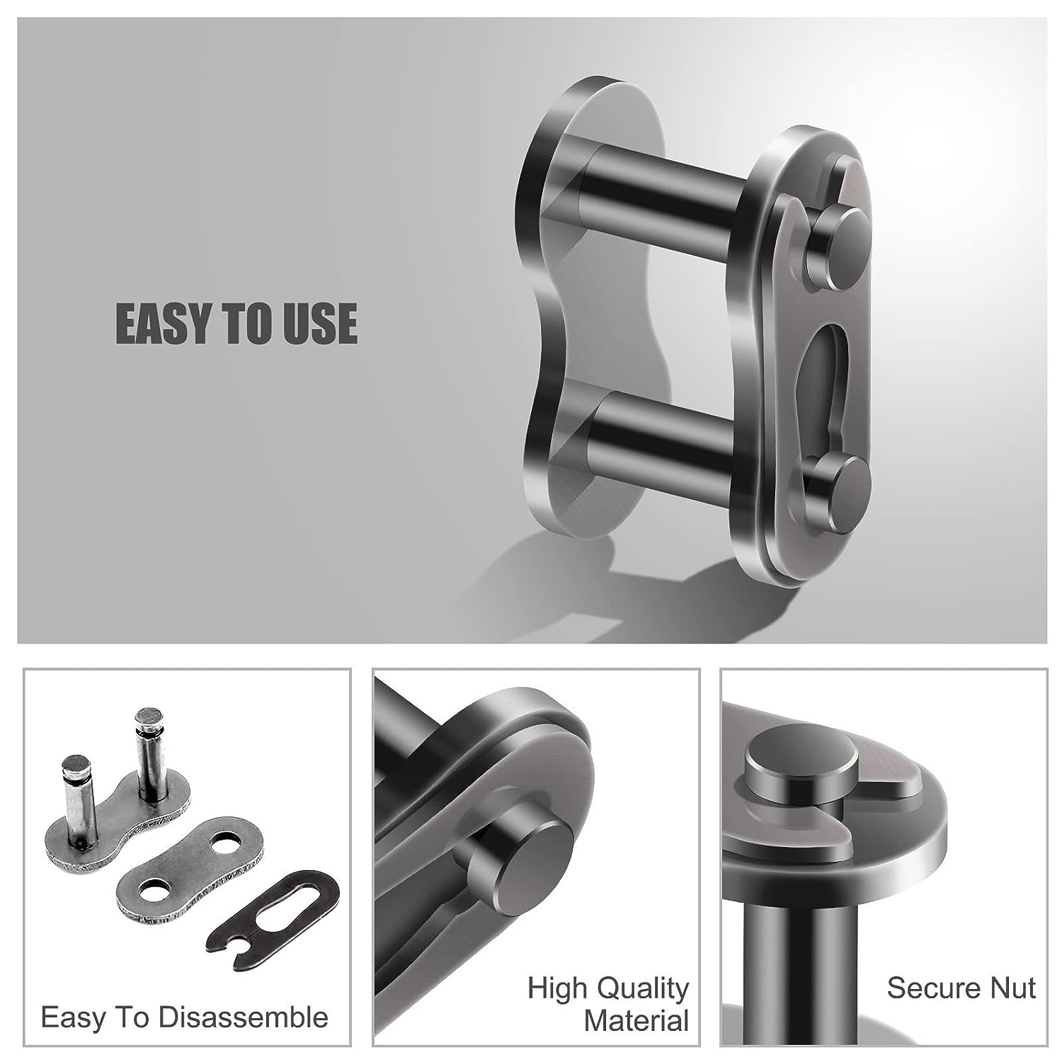 AIEX 8pcs #40 Chain Master Links, Steel Alloy Heavy Duty Roller Chain Connect... - Picture 4 of 13